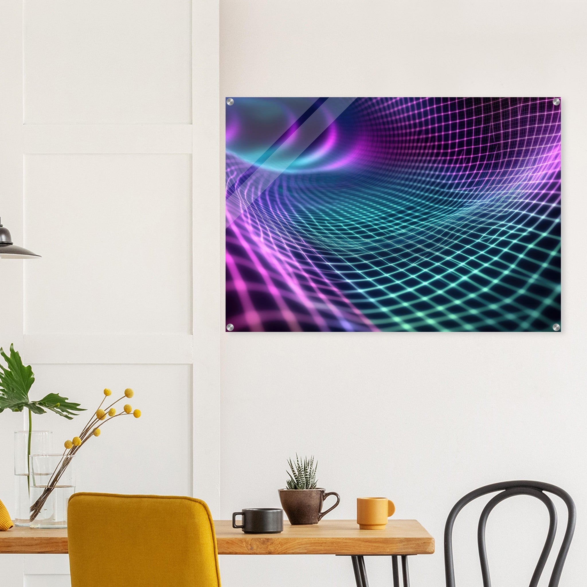 Acrylic Print Landscape - Quantum Reverberation Cascading waves of transit 2 - Shop Ai Art WebShop - Digital Art online Store