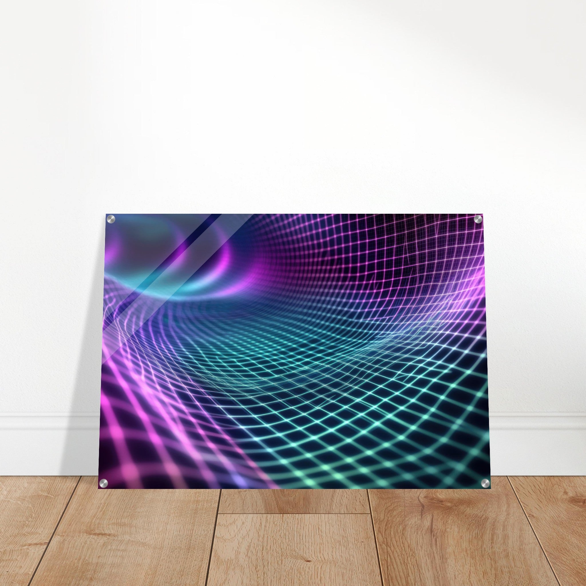 Acrylic Print Landscape - Quantum Reverberation Cascading waves of transit 2 - Shop Ai Art WebShop - Digital Art online Store