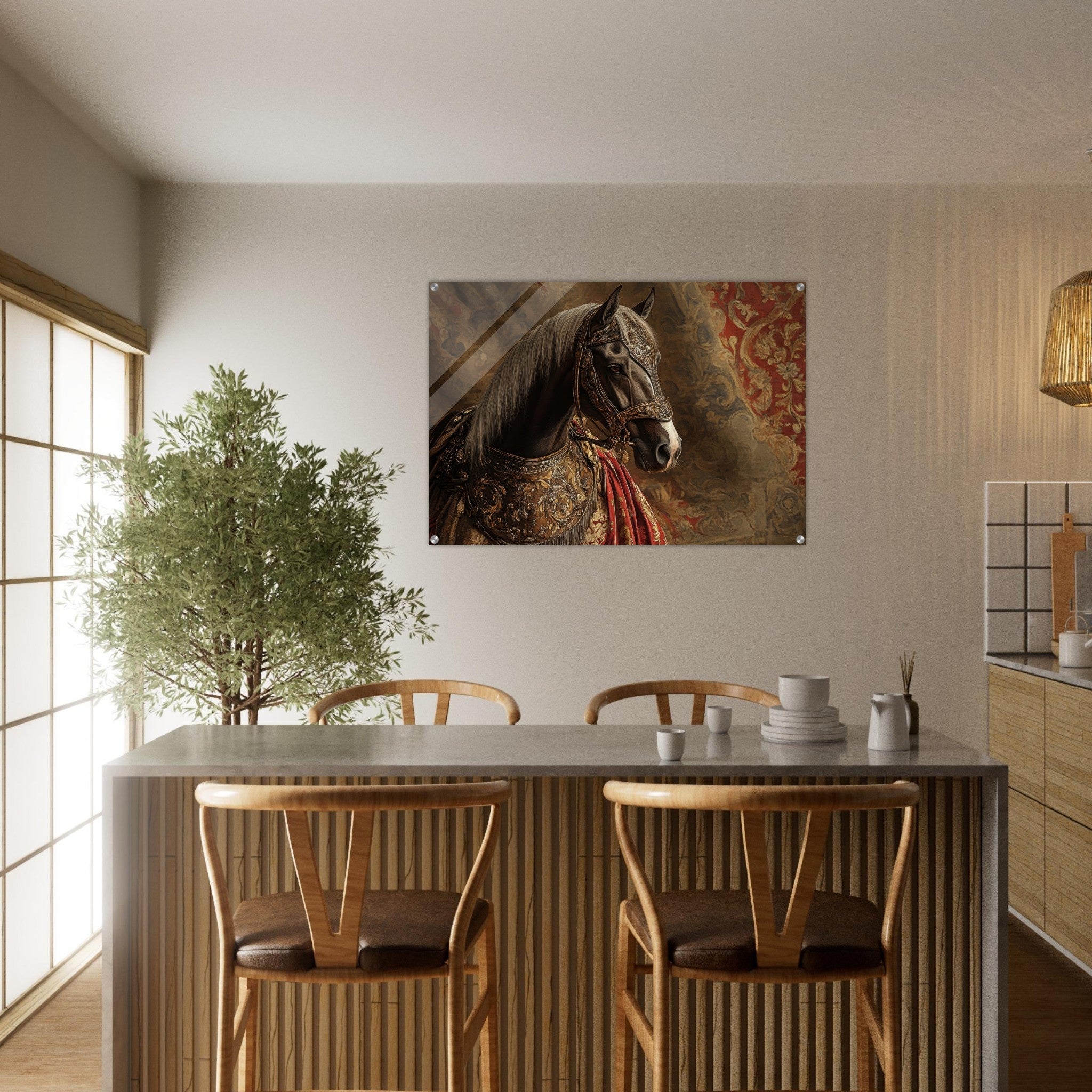 Acrylic Print Landscape - Renaissance Portrait of a Noble Horse A dignified - Shop Ai Art WebShop - Digital Art online Store