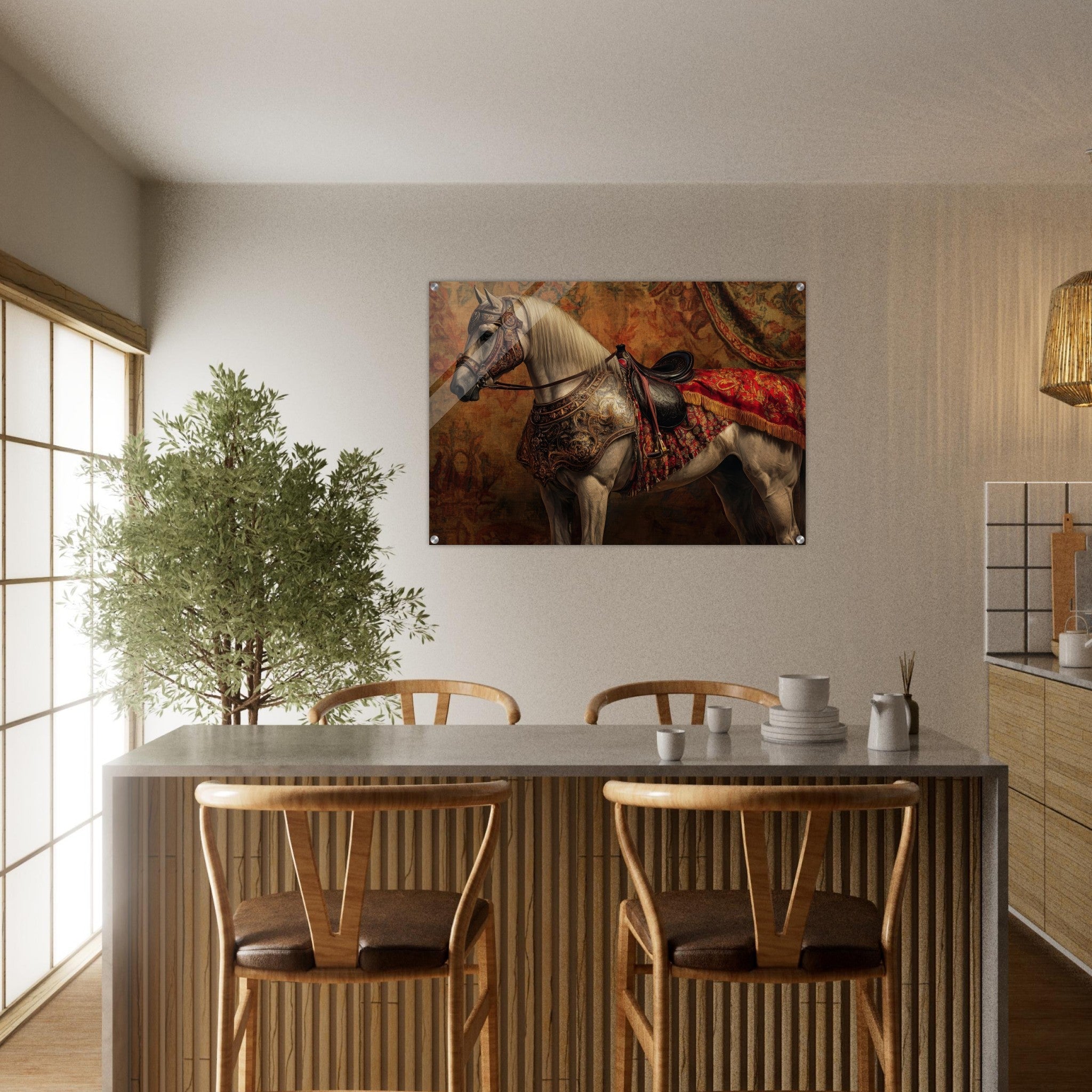 Acrylic Print Landscape - Renaissance Portrait of a Noble Horse A dignified 2 - Shop Ai Art WebShop - Digital Art online Store