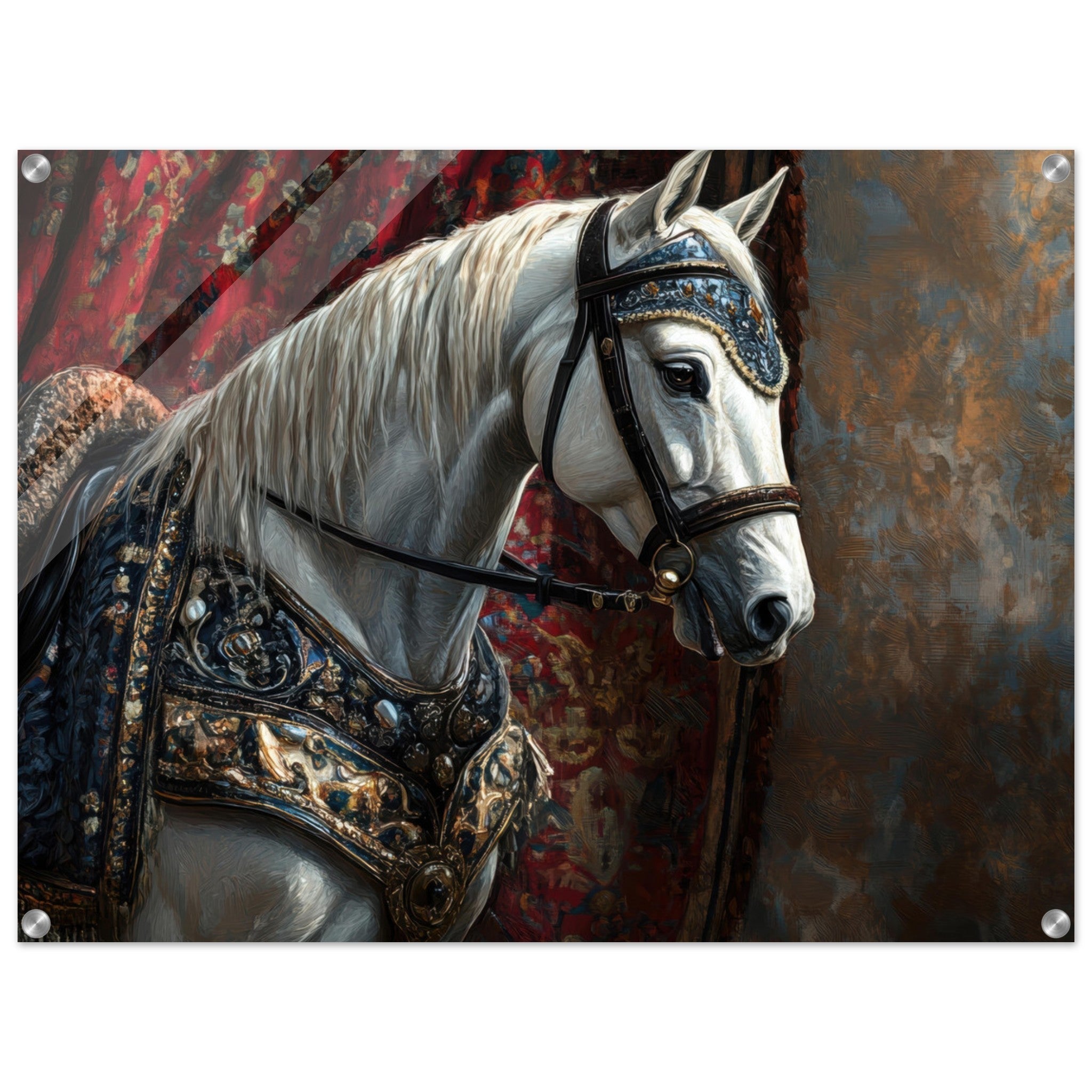 Acrylic Print Landscape - Renaissance Portrait of a Noble Horse A dignified 6 - Shop Ai Art WebShop - Digital Art online Store