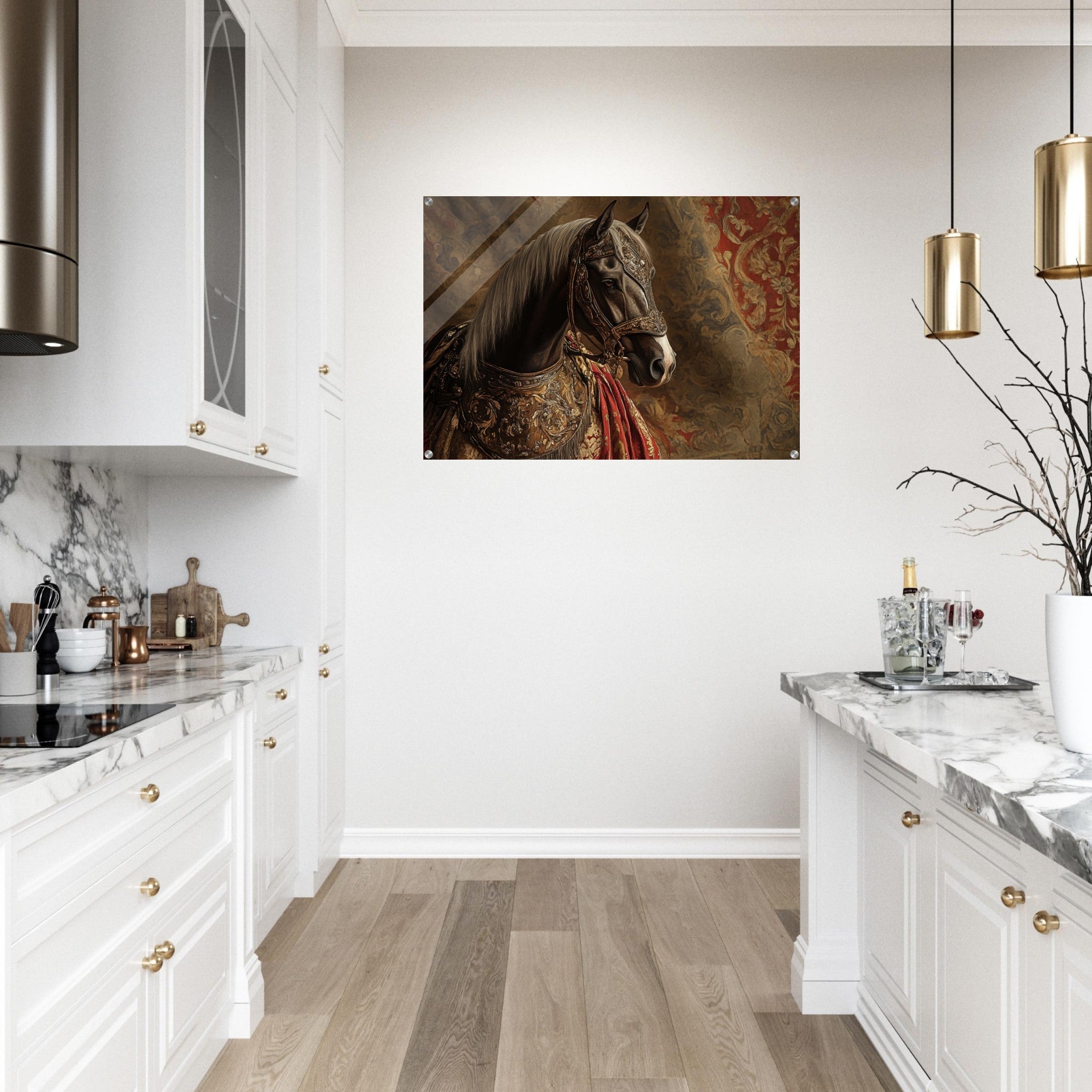 Acrylic Print Landscape - Renaissance Portrait of a Noble Horse A dignified - Shop Ai Art WebShop - Digital Art online Store