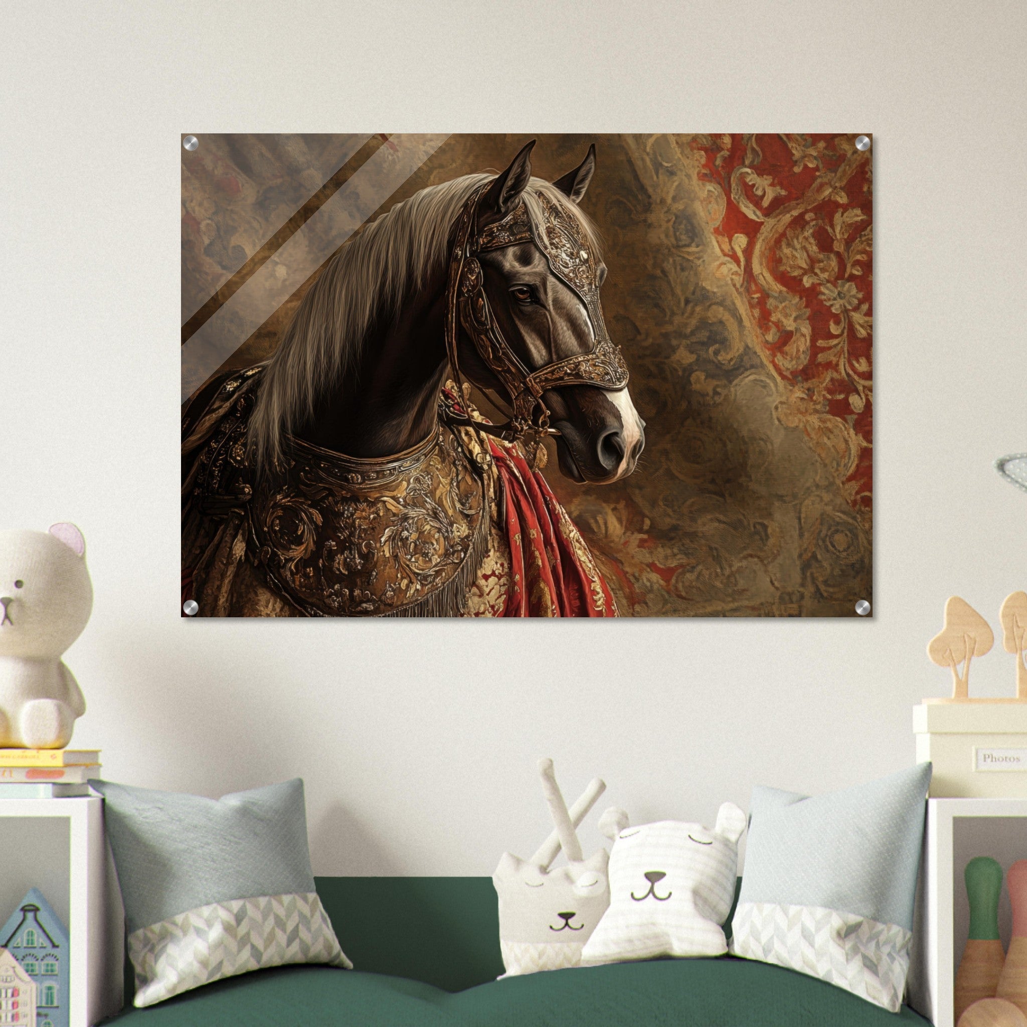 Acrylic Print Landscape - Renaissance Portrait of a Noble Horse A dignified - Shop Ai Art WebShop - Digital Art online Store