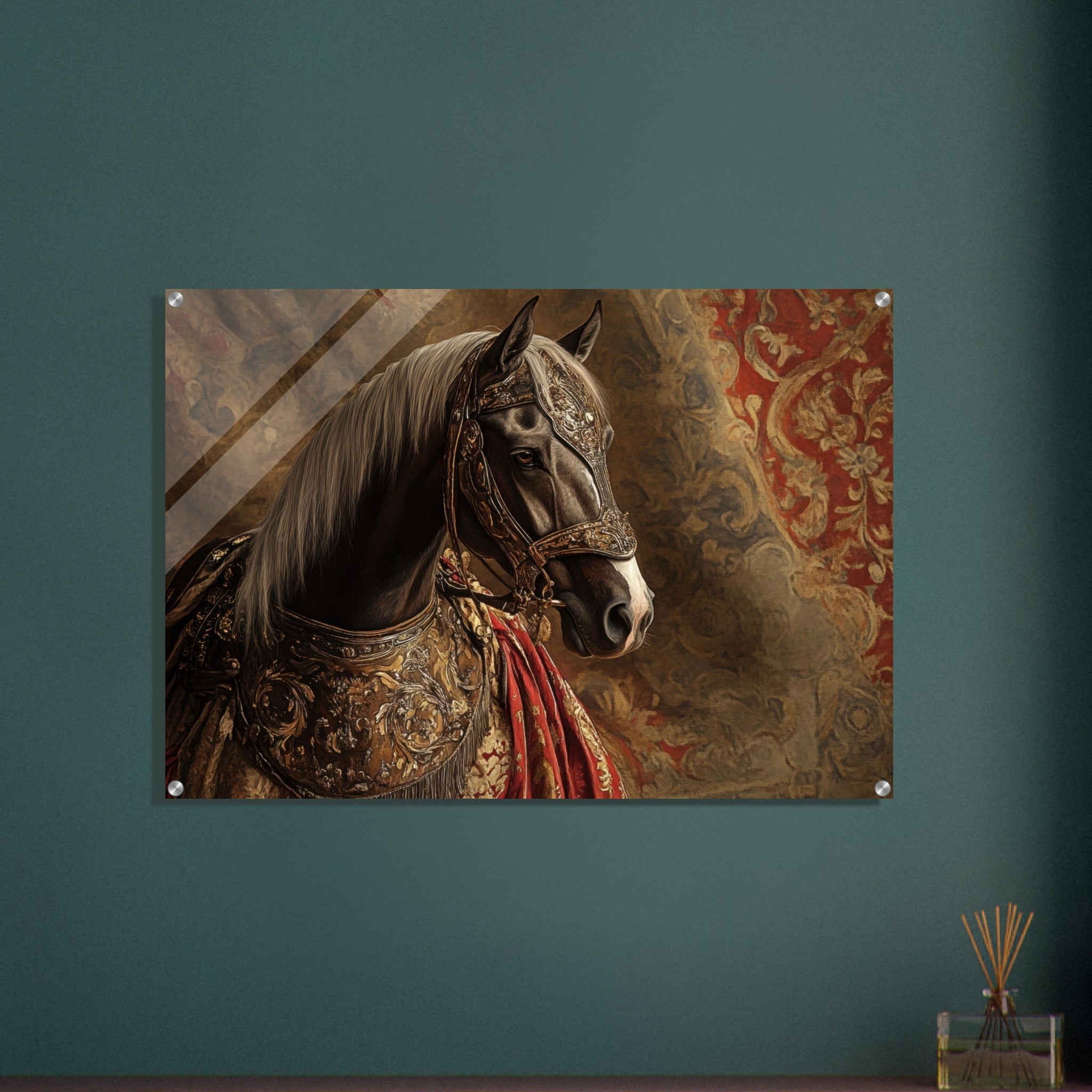 Acrylic Print Landscape - Renaissance Portrait of a Noble Horse A dignified - Shop Ai Art WebShop - Digital Art online Store