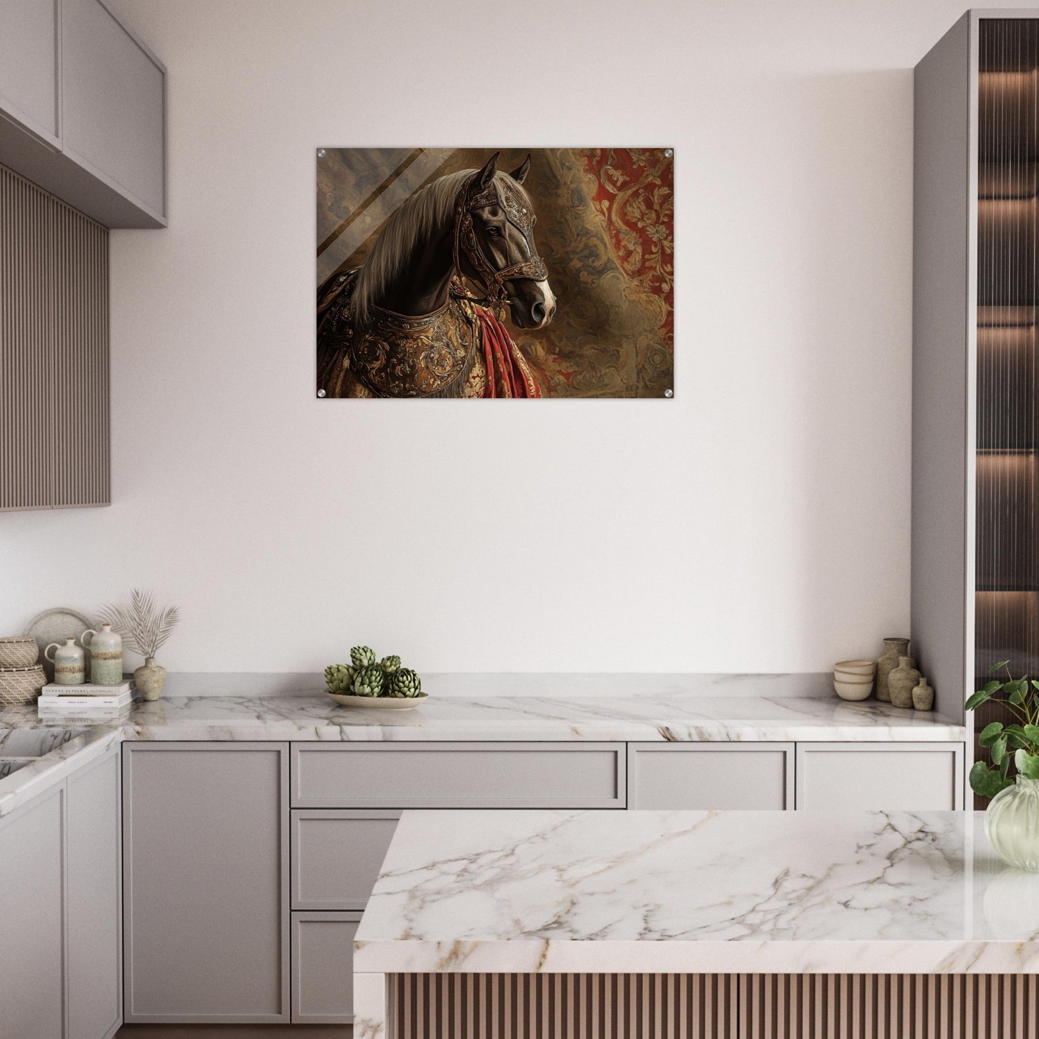 Acrylic Print Landscape - Renaissance Portrait of a Noble Horse A dignified - Shop Ai Art WebShop - Digital Art online Store