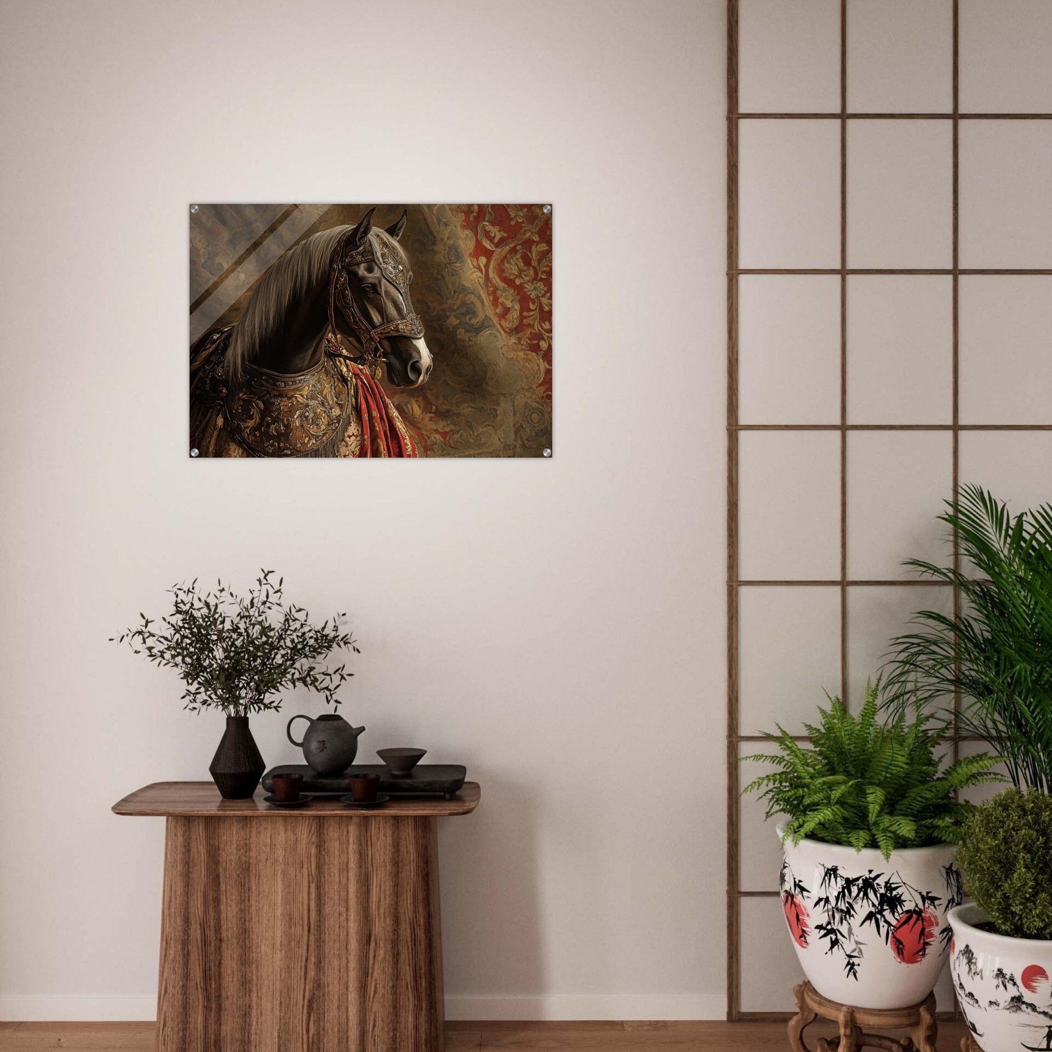 Acrylic Print Landscape - Renaissance Portrait of a Noble Horse A dignified - Shop Ai Art WebShop - Digital Art online Store