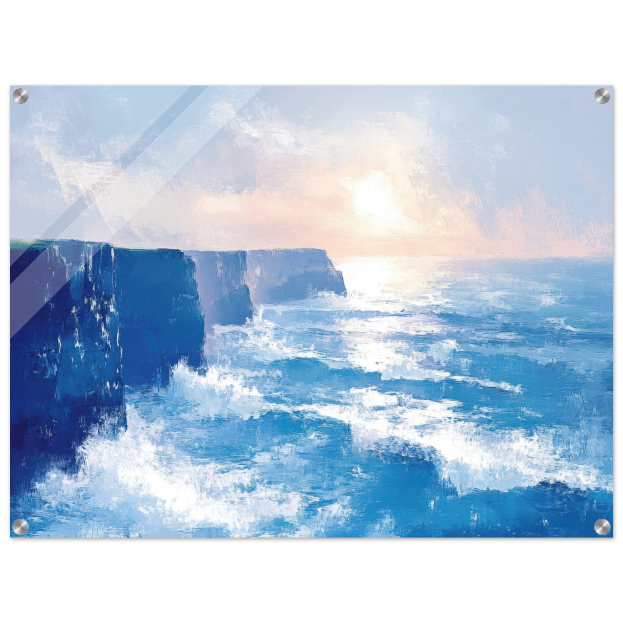 Acrylic Print Landscape - Seaside Cliff at Sunrise A breathtaking Empress 2 - Shop Ai Art WebShop - Digital Art online Store