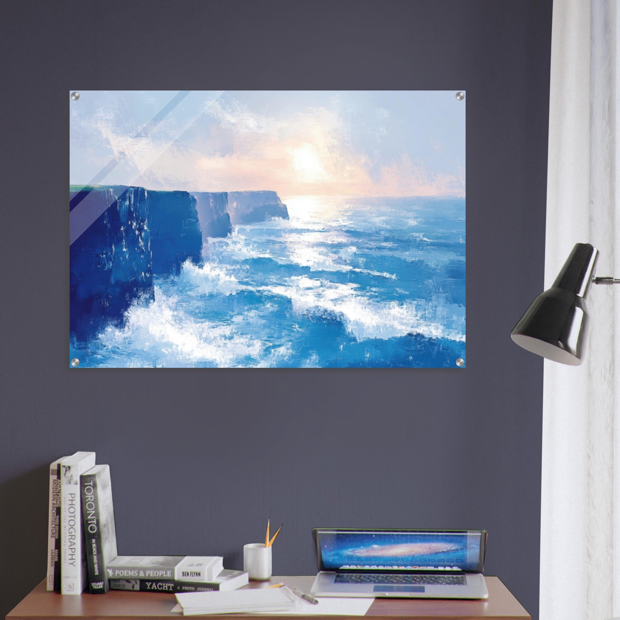 Acrylic Print Landscape - Seaside Cliff at Sunrise A breathtaking Empress 2 - Shop Ai Art WebShop - Digital Art online Store