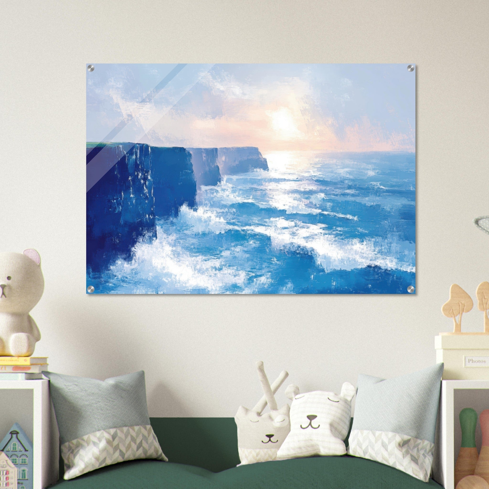 Acrylic Print Landscape - Seaside Cliff at Sunrise A breathtaking Empress 2 - Shop Ai Art WebShop - Digital Art online Store