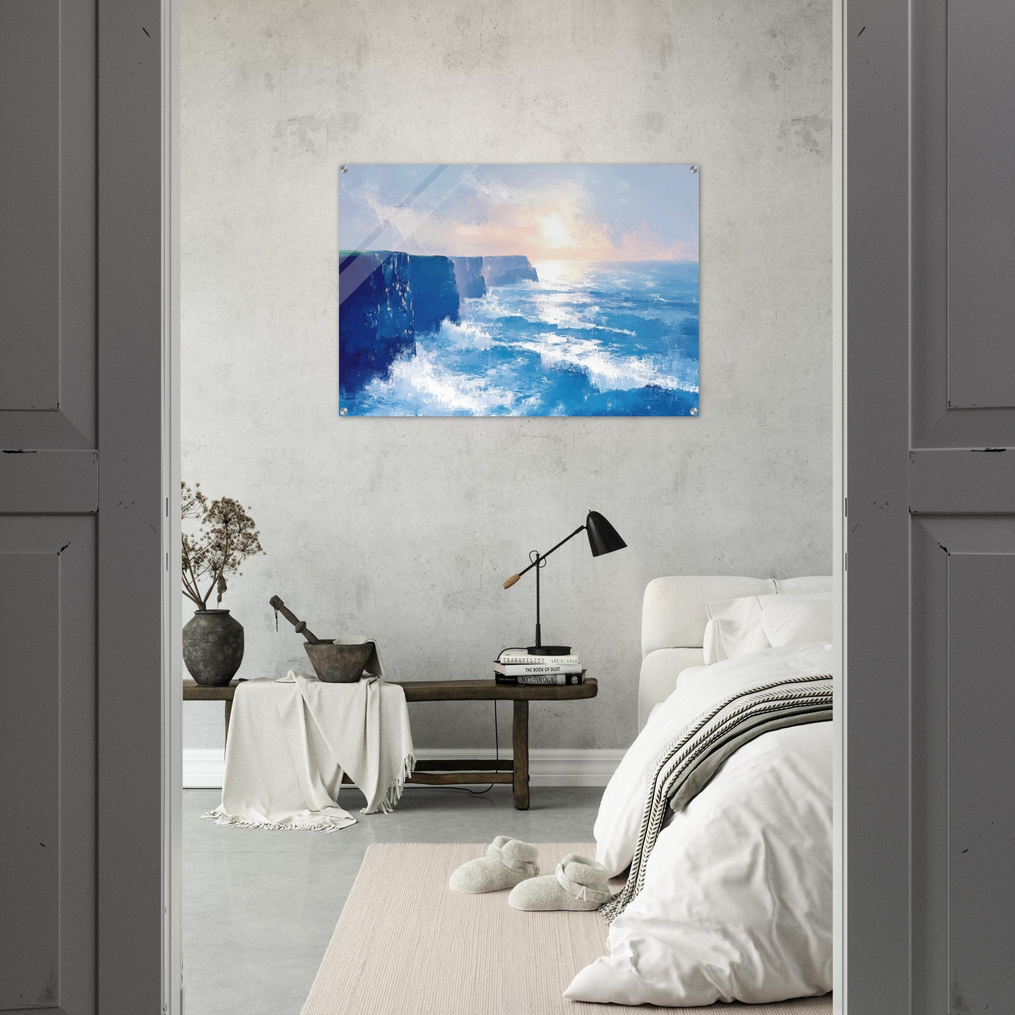 Acrylic Print Landscape - Seaside Cliff at Sunrise A breathtaking Empress 2 - Shop Ai Art WebShop - Digital Art online Store