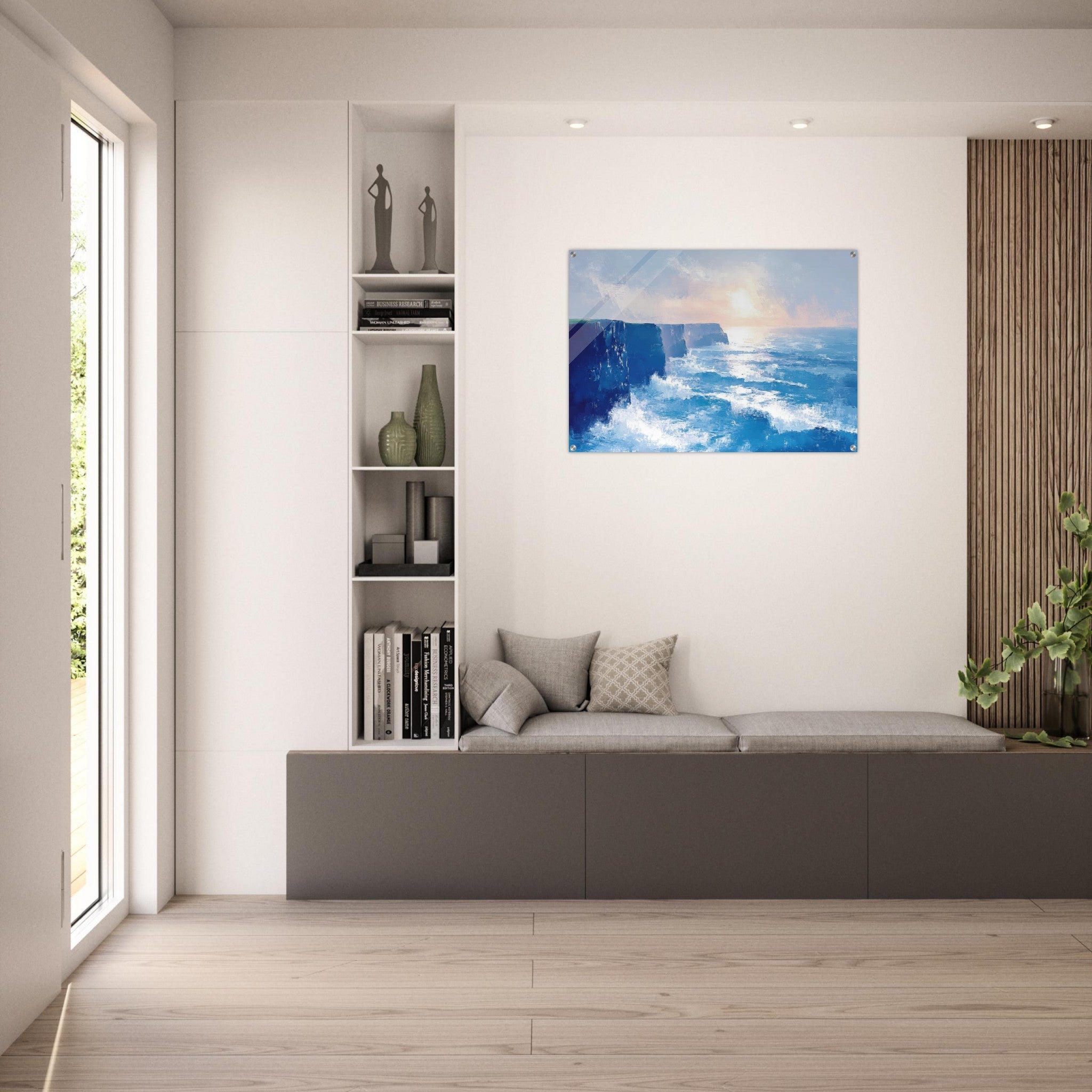 Acrylic Print Landscape - Seaside Cliff at Sunrise A breathtaking Empress 2 - Shop Ai Art WebShop - Digital Art online Store