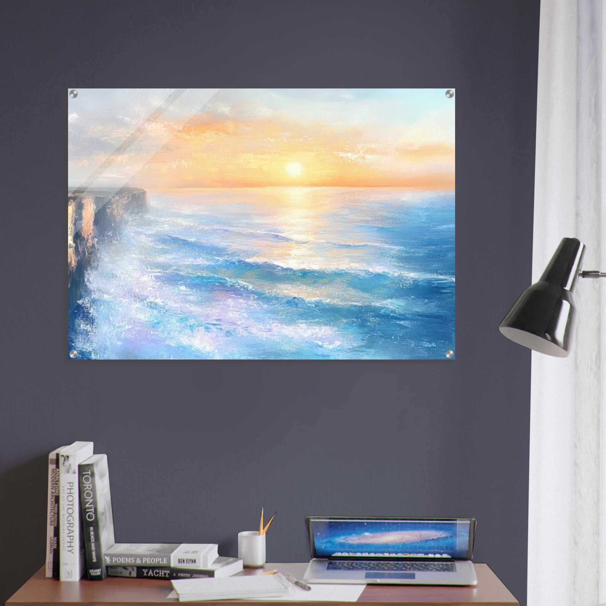 Acrylic Print Landscape - Seaside Cliff at Sunrise A breathtaking Empress - Shop Ai Art WebShop - Digital Art online Store