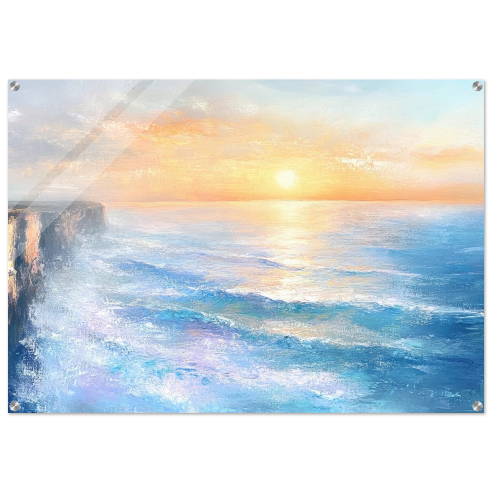 Acrylic Print Landscape - Seaside Cliff at Sunrise A breathtaking Empress - Shop Ai Art WebShop - Digital Art online Store
