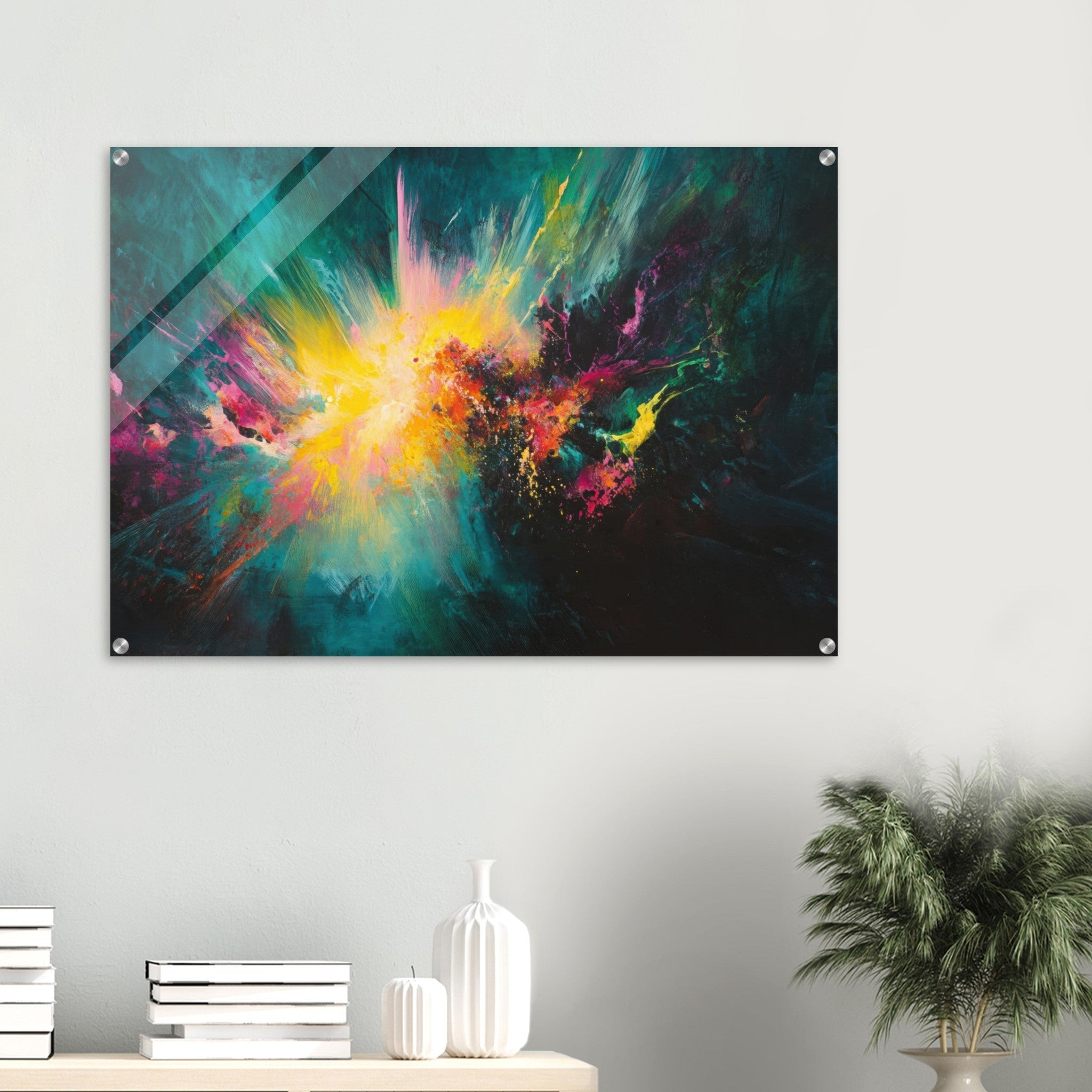 Acrylic Print Landscape - Spectral Dissonance Razor - sharp angular forms - Shop Ai Art WebShop - Digital Art online Store