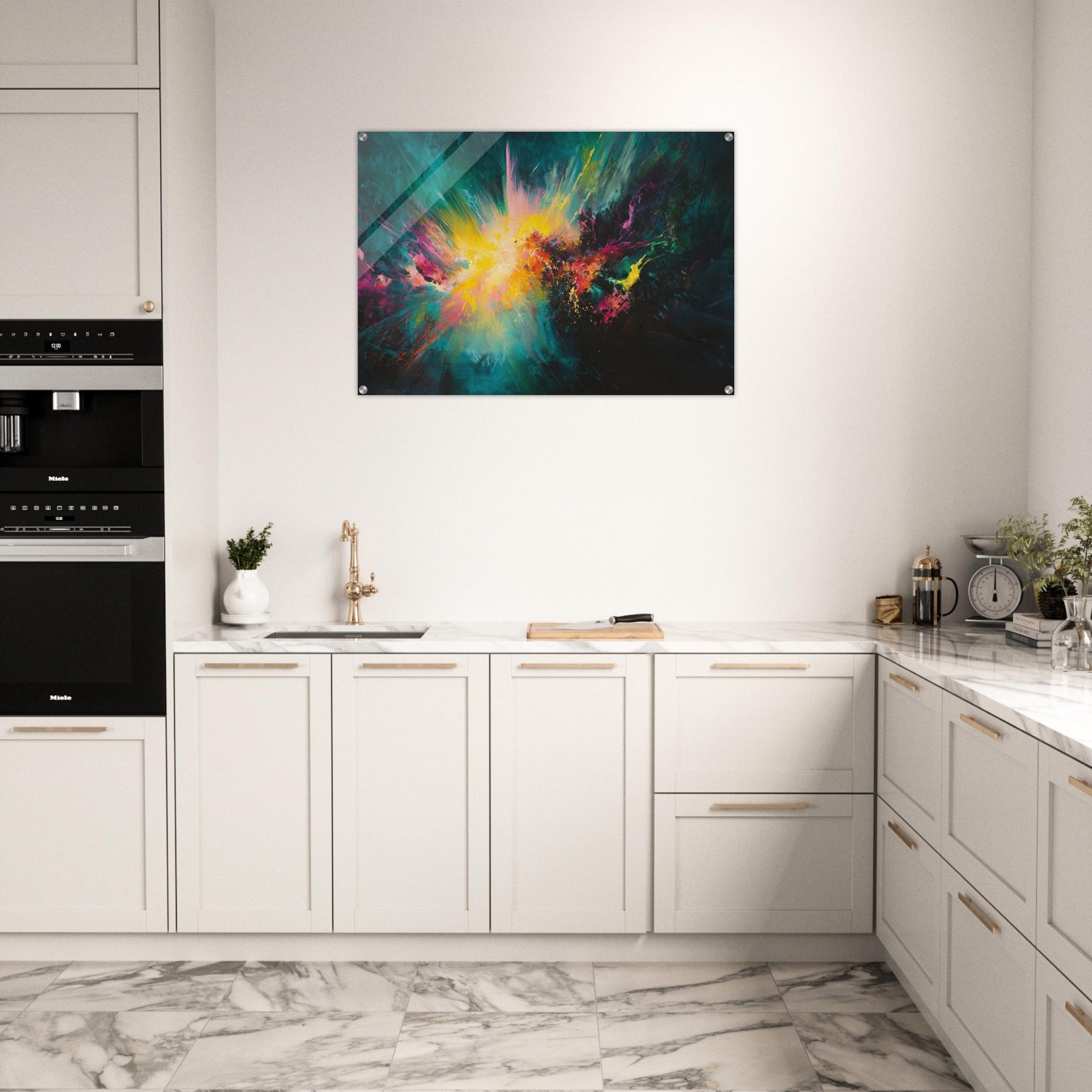 Acrylic Print Landscape - Spectral Dissonance Razor - sharp angular forms - Shop Ai Art WebShop - Digital Art online Store