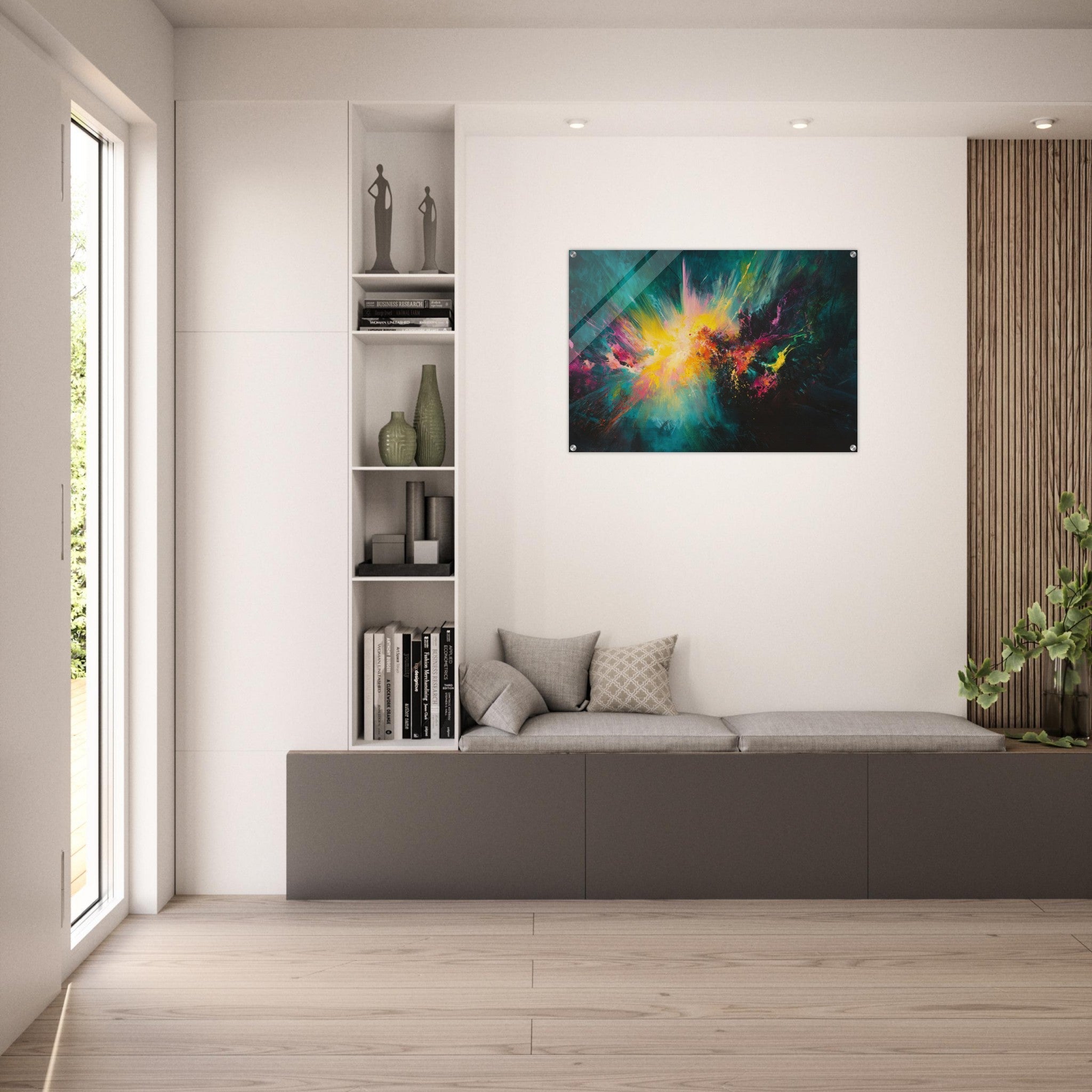 Acrylic Print Landscape - Spectral Dissonance Razor - sharp angular forms - Shop Ai Art WebShop - Digital Art online Store