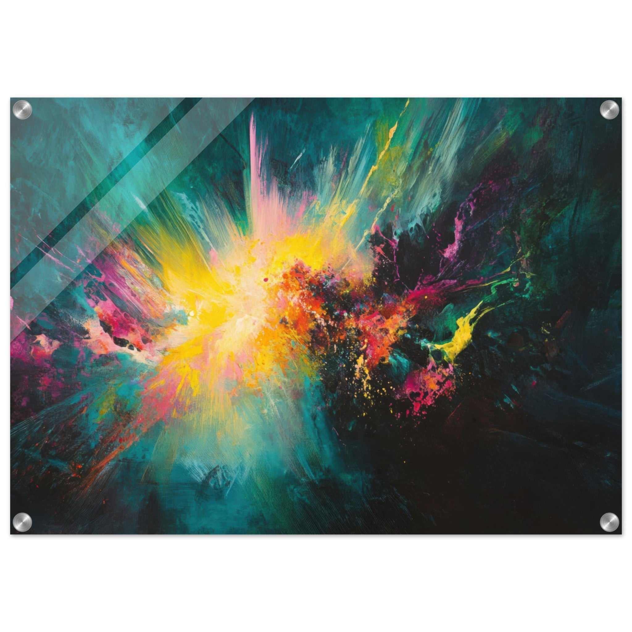 Acrylic Print Landscape - Spectral Dissonance Razor - sharp angular forms - Shop Ai Art WebShop - Digital Art online Store