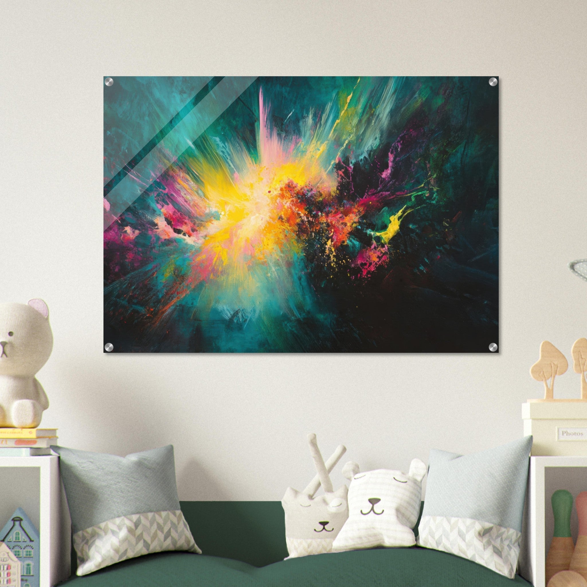 Acrylic Print Landscape - Spectral Dissonance Razor - sharp angular forms - Shop Ai Art WebShop - Digital Art online Store