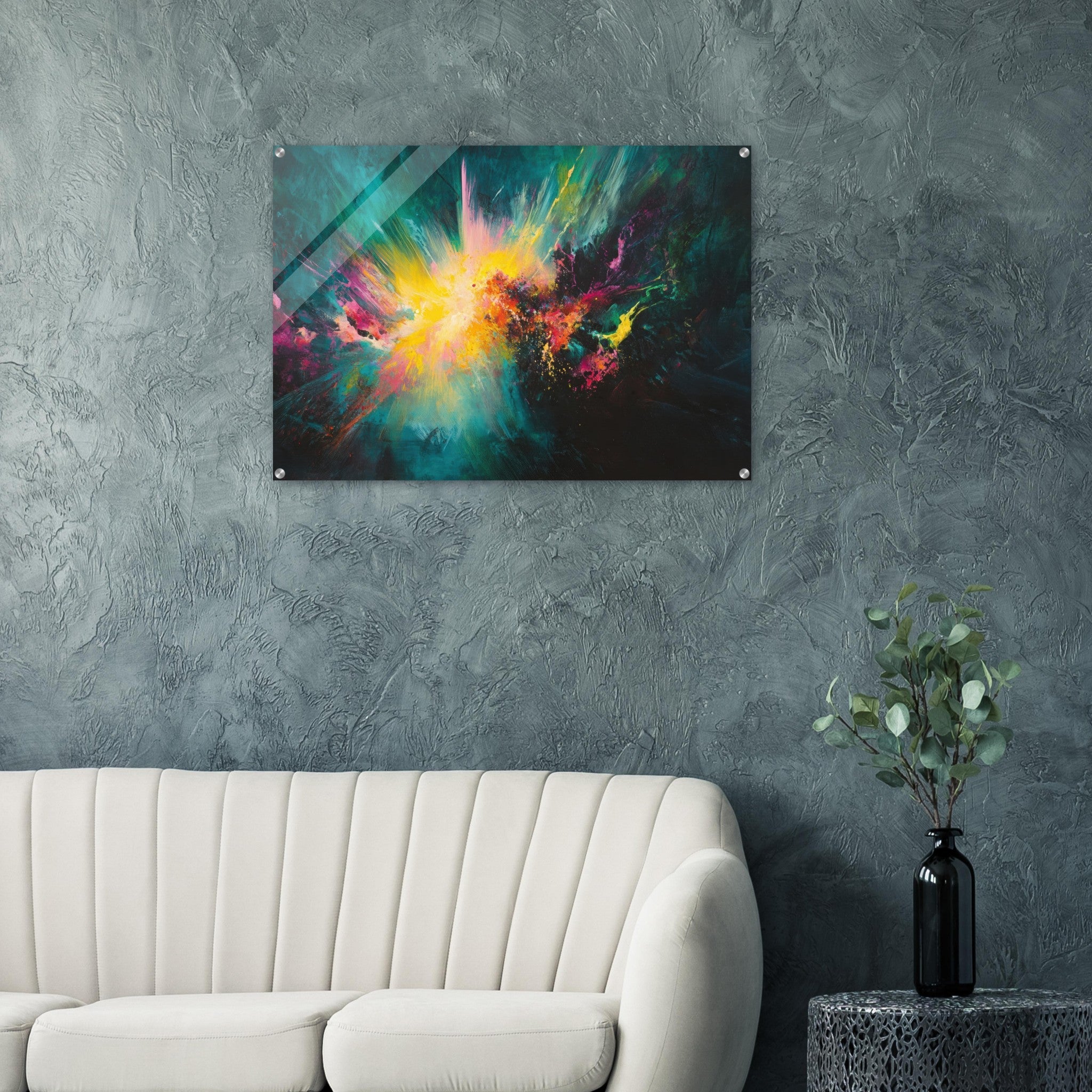 Acrylic Print Landscape - Spectral Dissonance Razor - sharp angular forms - Shop Ai Art WebShop - Digital Art online Store