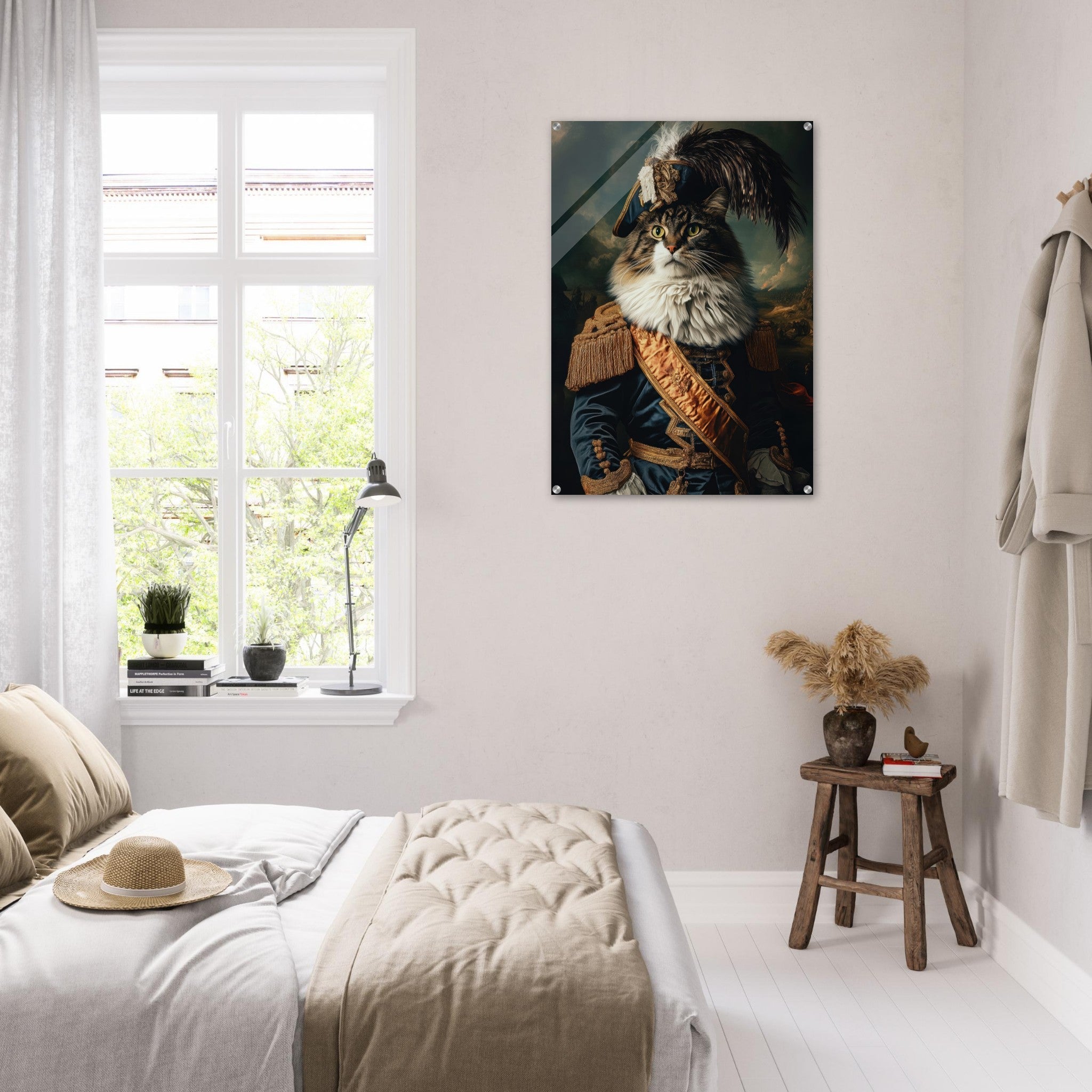 Acrylic Print Portrait - Baroque Military Commander Cat A fierce - looking 4 - Shop Ai Art WebShop - Digital Art online Store