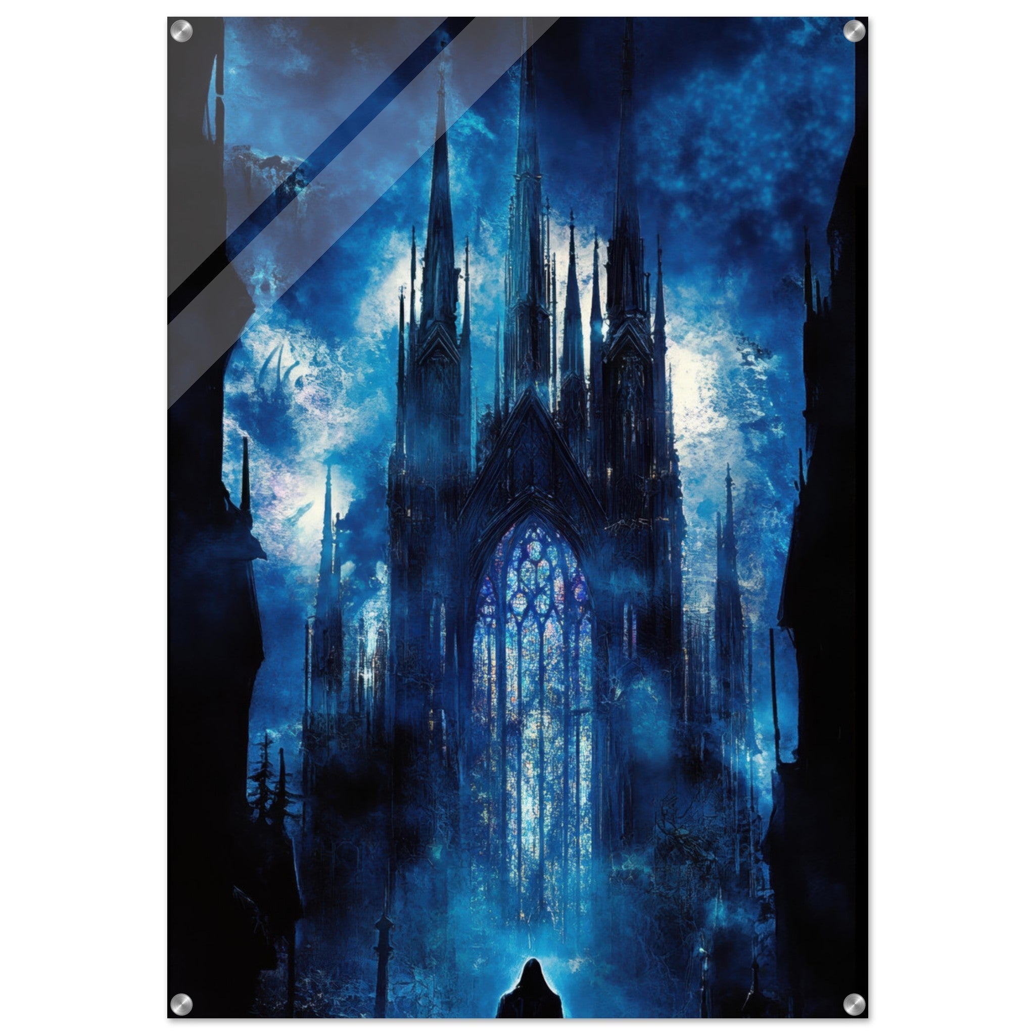 Acrylic Print Portrait - Gothic Cathedral of Lost Magic A haunting Gothic - Shop Ai Art WebShop - Digital Art online Store