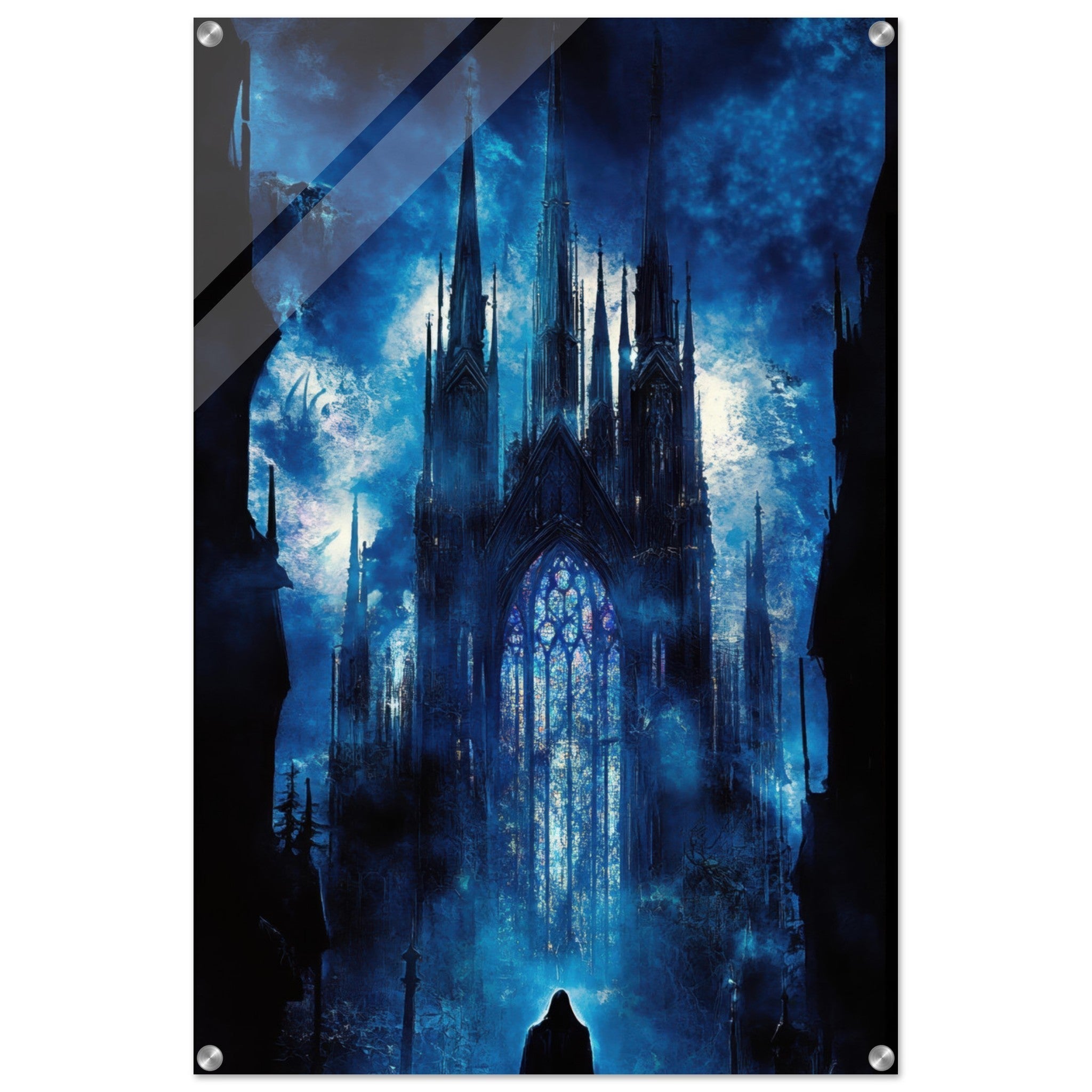 Acrylic Print Portrait - Gothic Cathedral of Lost Magic A haunting Gothic - Shop Ai Art WebShop - Digital Art online Store