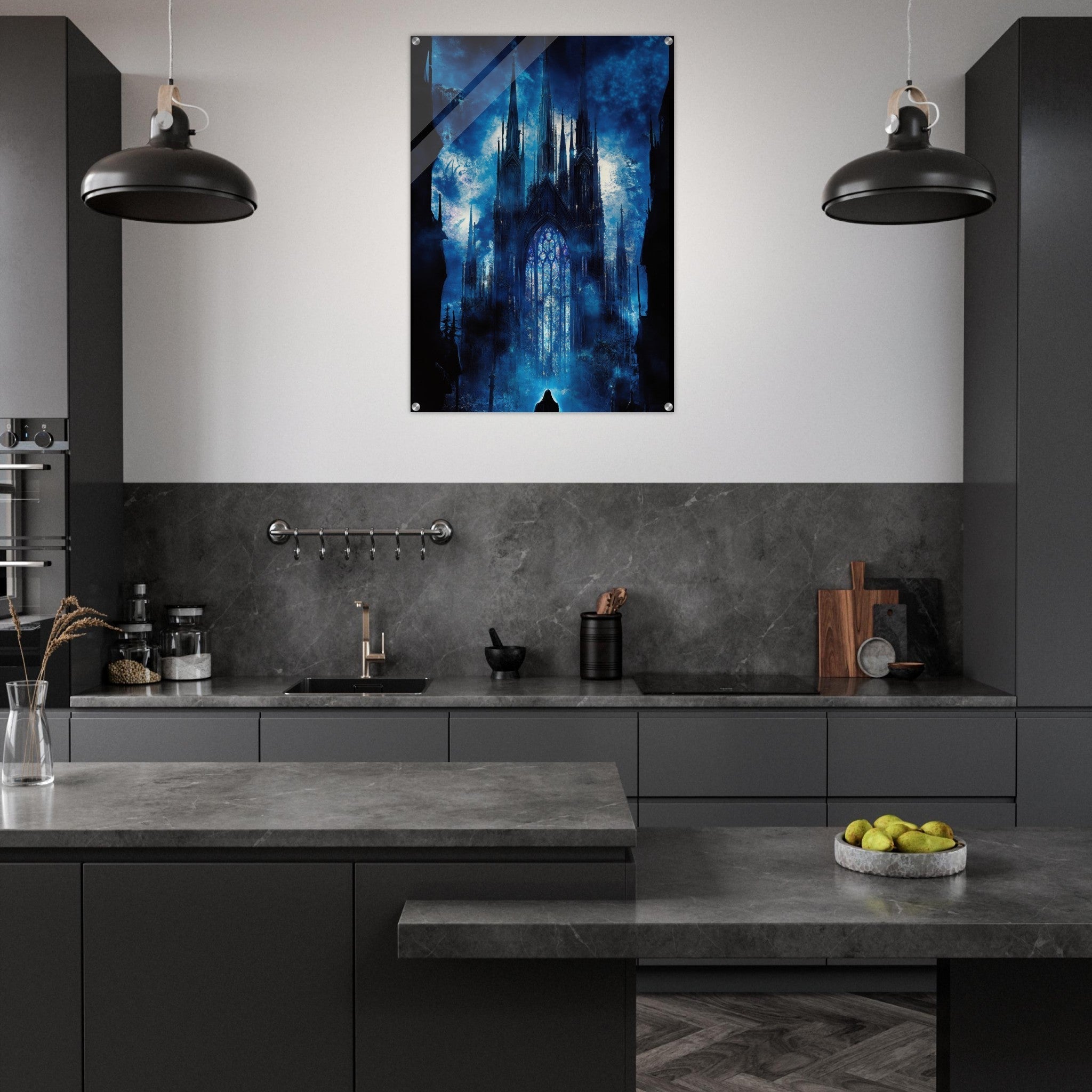 Acrylic Print Portrait - Gothic Cathedral of Lost Magic A haunting Gothic - Shop Ai Art WebShop - Digital Art online Store