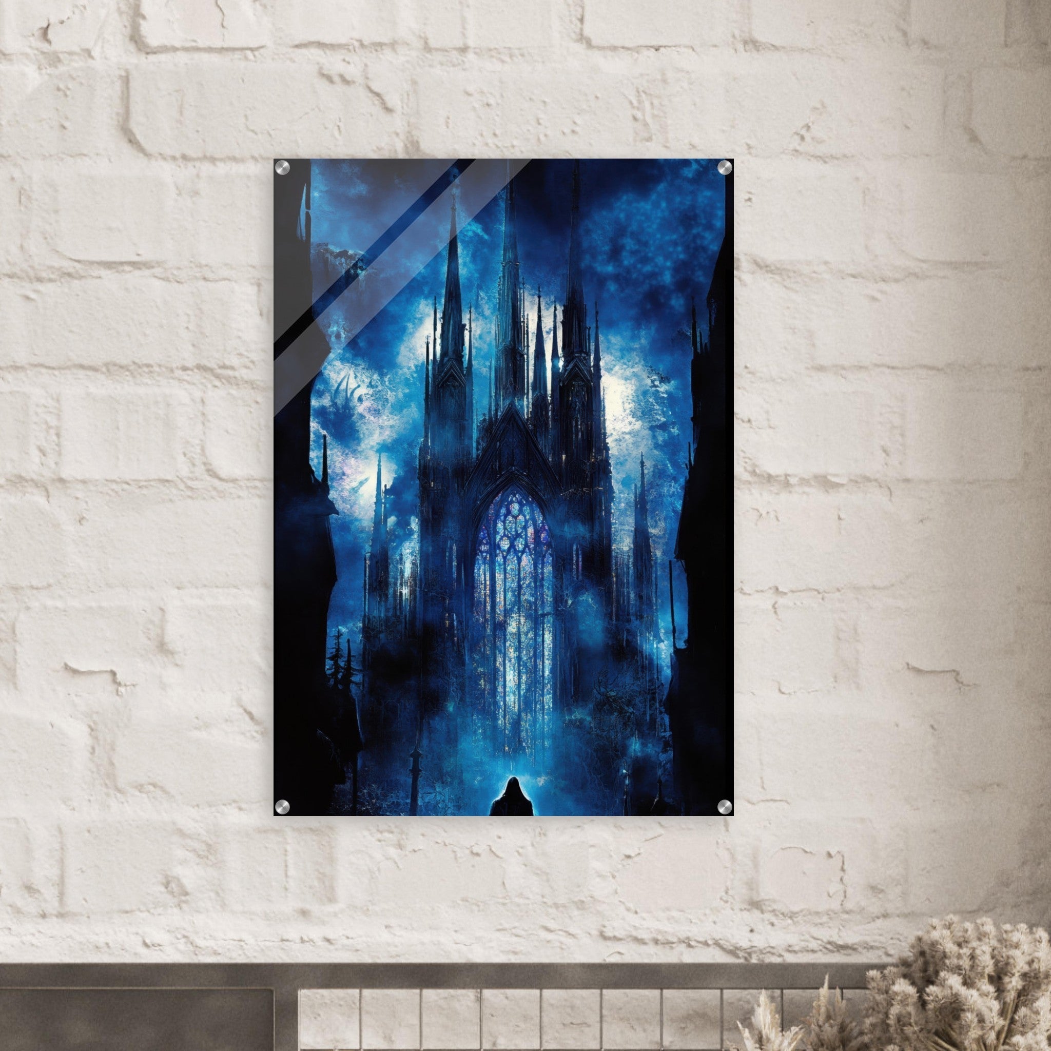 Acrylic Print Portrait - Gothic Cathedral of Lost Magic A haunting Gothic - Shop Ai Art WebShop - Digital Art online Store