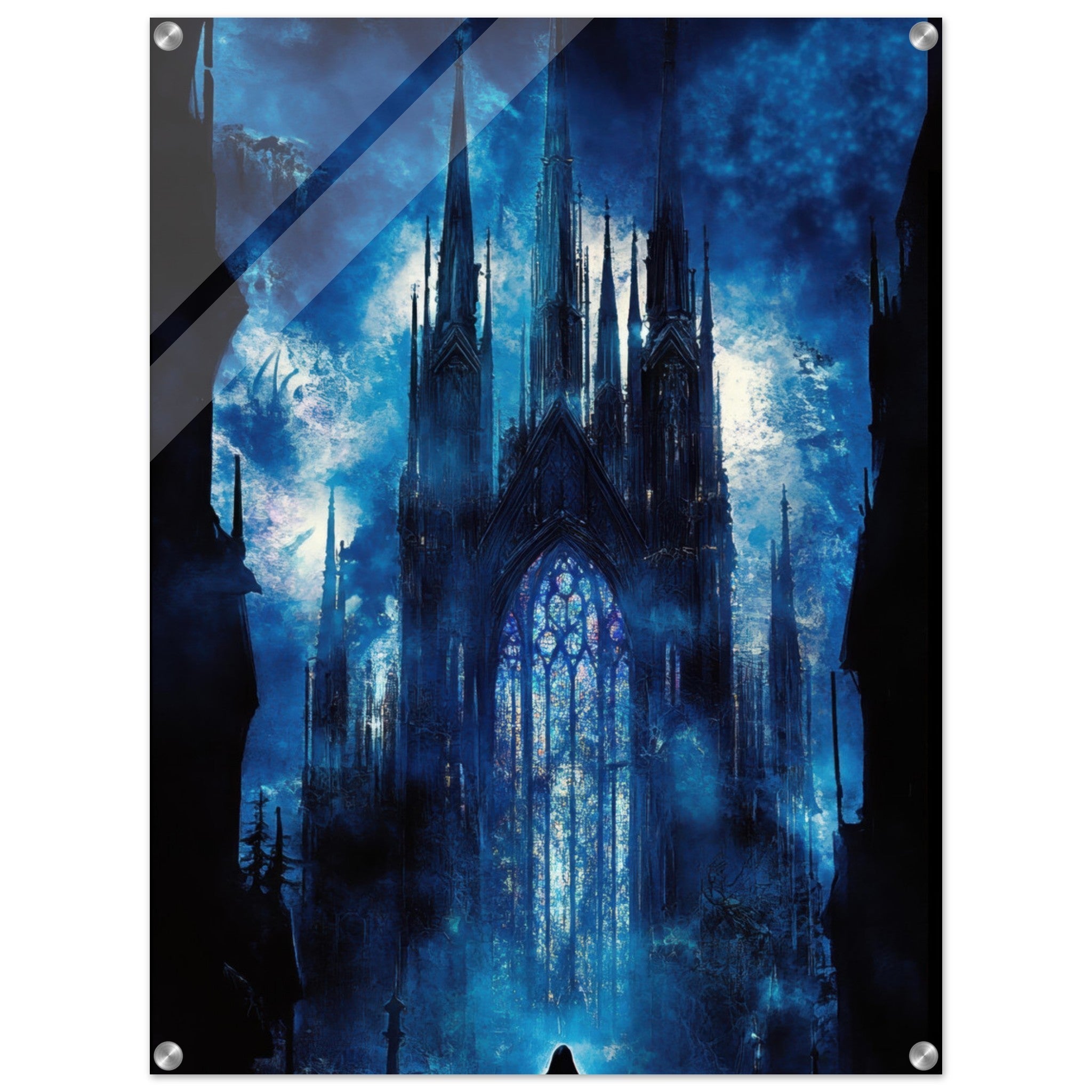 Acrylic Print Portrait - Gothic Cathedral of Lost Magic A haunting Gothic - Shop Ai Art WebShop - Digital Art online Store