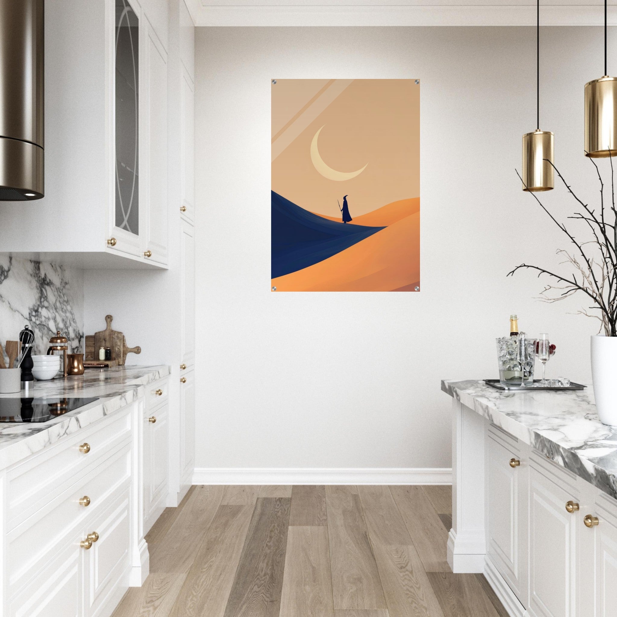 Acrylic Print Portrait - Minimalist Magical Landscape A sleek minimalist 3 - Shop Ai Art WebShop - Digital Art online Store