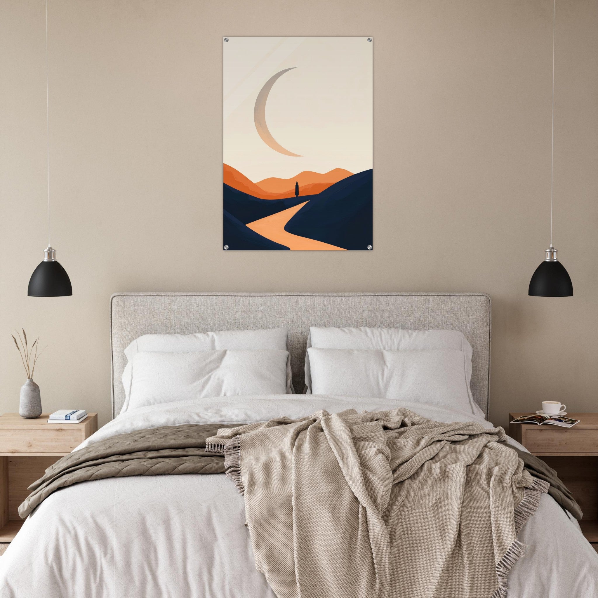 Acrylic Print Portrait - Minimalist Magical Landscape A sleek minimalist 4 - Shop Ai Art WebShop - Digital Art online Store