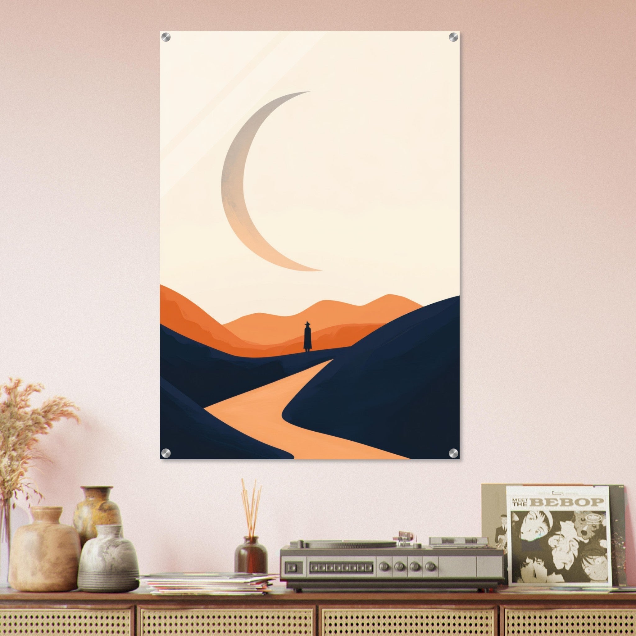 Acrylic Print Portrait - Minimalist Magical Landscape A sleek minimalist 4 - Shop Ai Art WebShop - Digital Art online Store