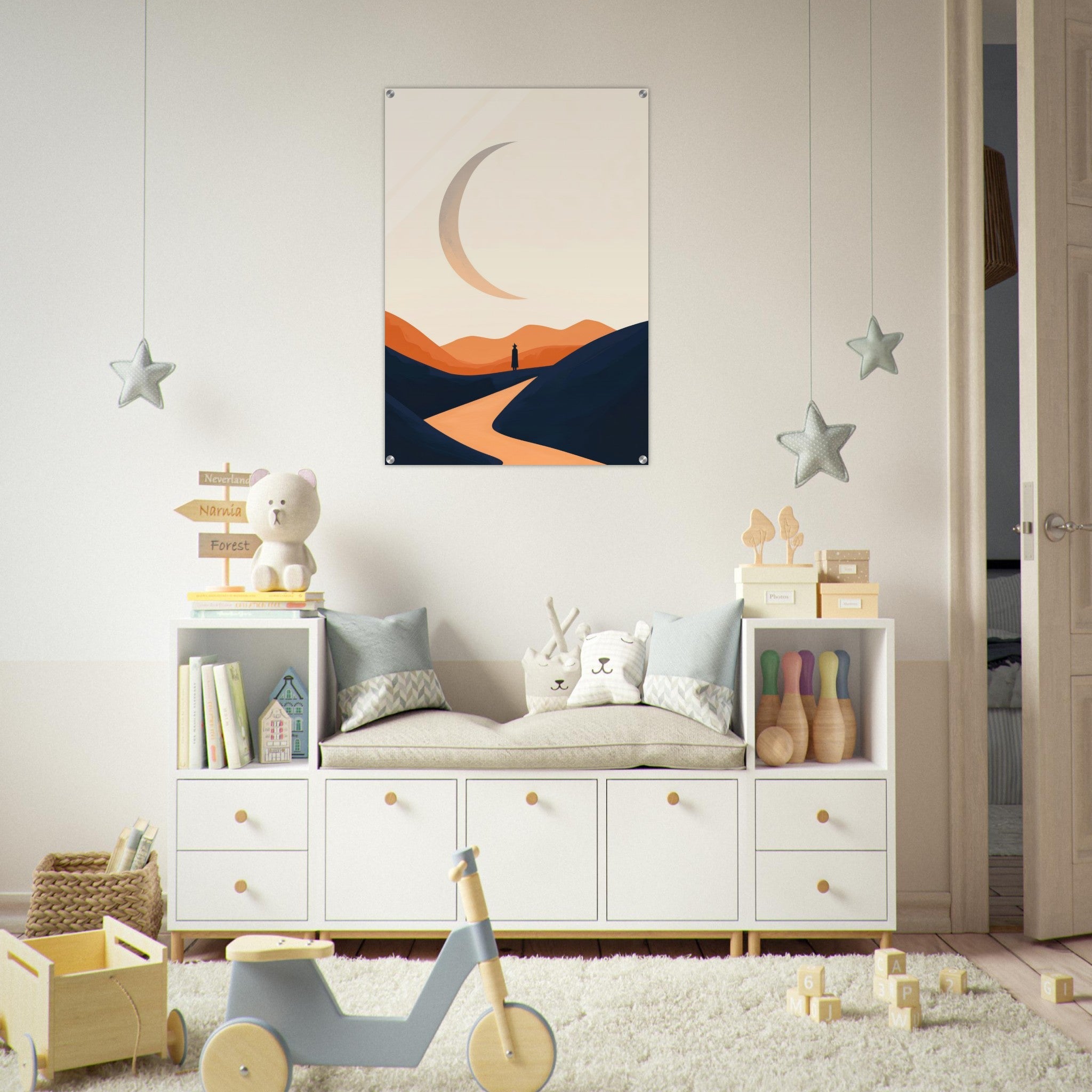 Acrylic Print Portrait - Minimalist Magical Landscape A sleek minimalist 4 - Shop Ai Art WebShop - Digital Art online Store