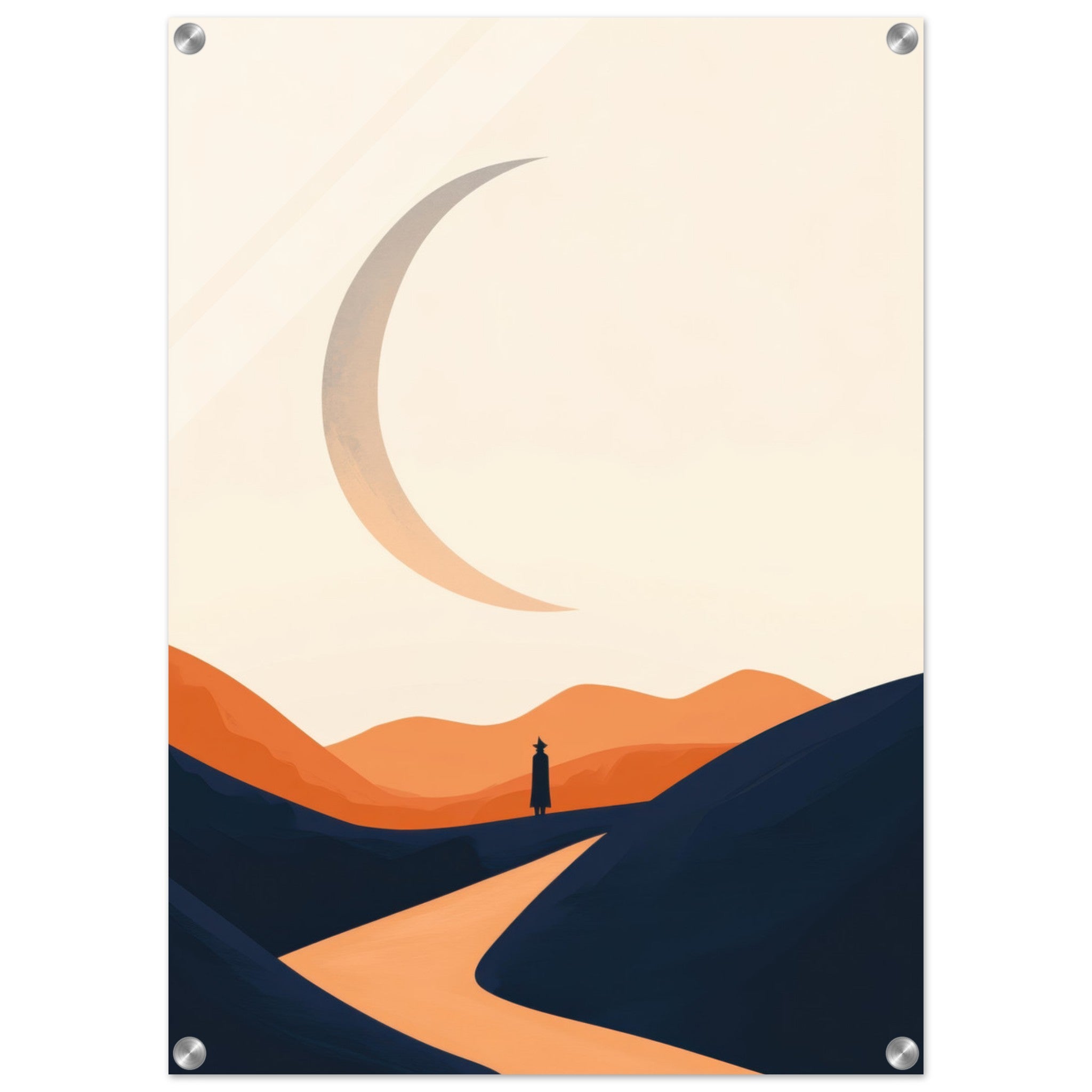 Acrylic Print Portrait - Minimalist Magical Landscape A sleek minimalist 4 - Shop Ai Art WebShop - Digital Art online Store