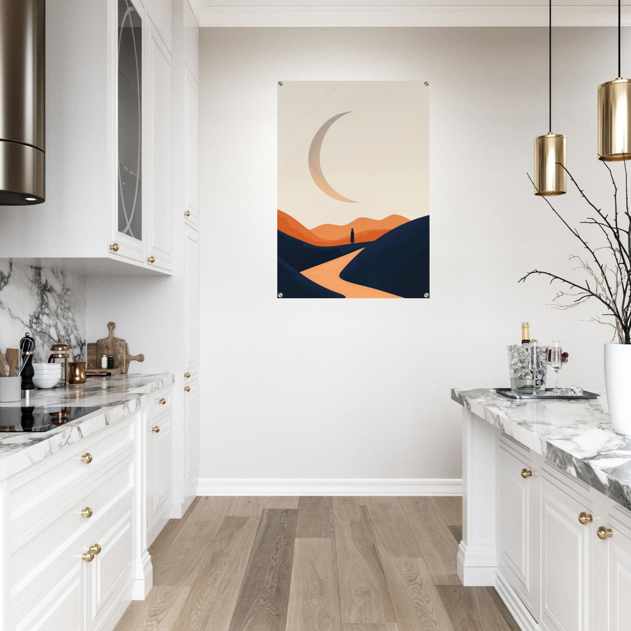 Acrylic Print Portrait - Minimalist Magical Landscape A sleek minimalist 4 - Shop Ai Art WebShop - Digital Art online Store