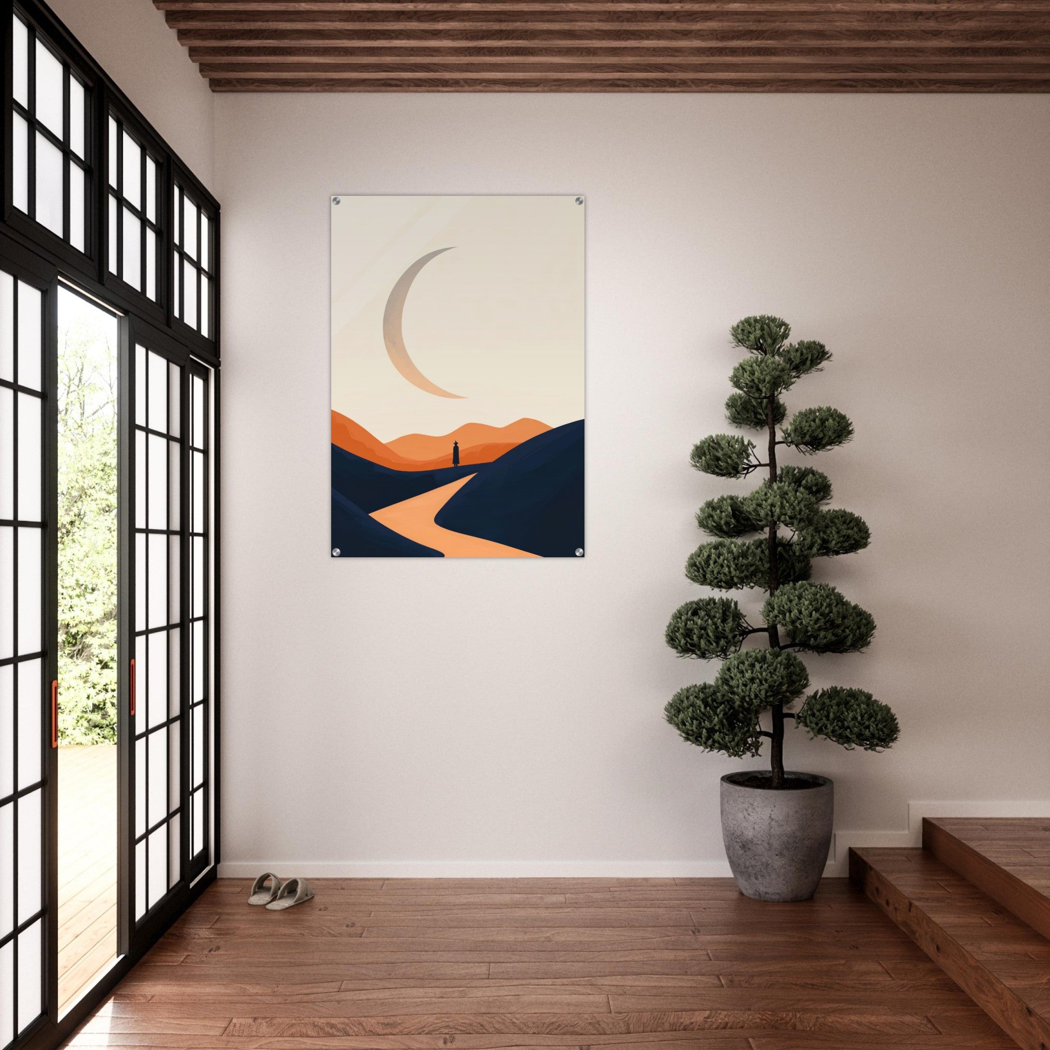 Acrylic Print Portrait - Minimalist Magical Landscape A sleek minimalist 4 - Shop Ai Art WebShop - Digital Art online Store