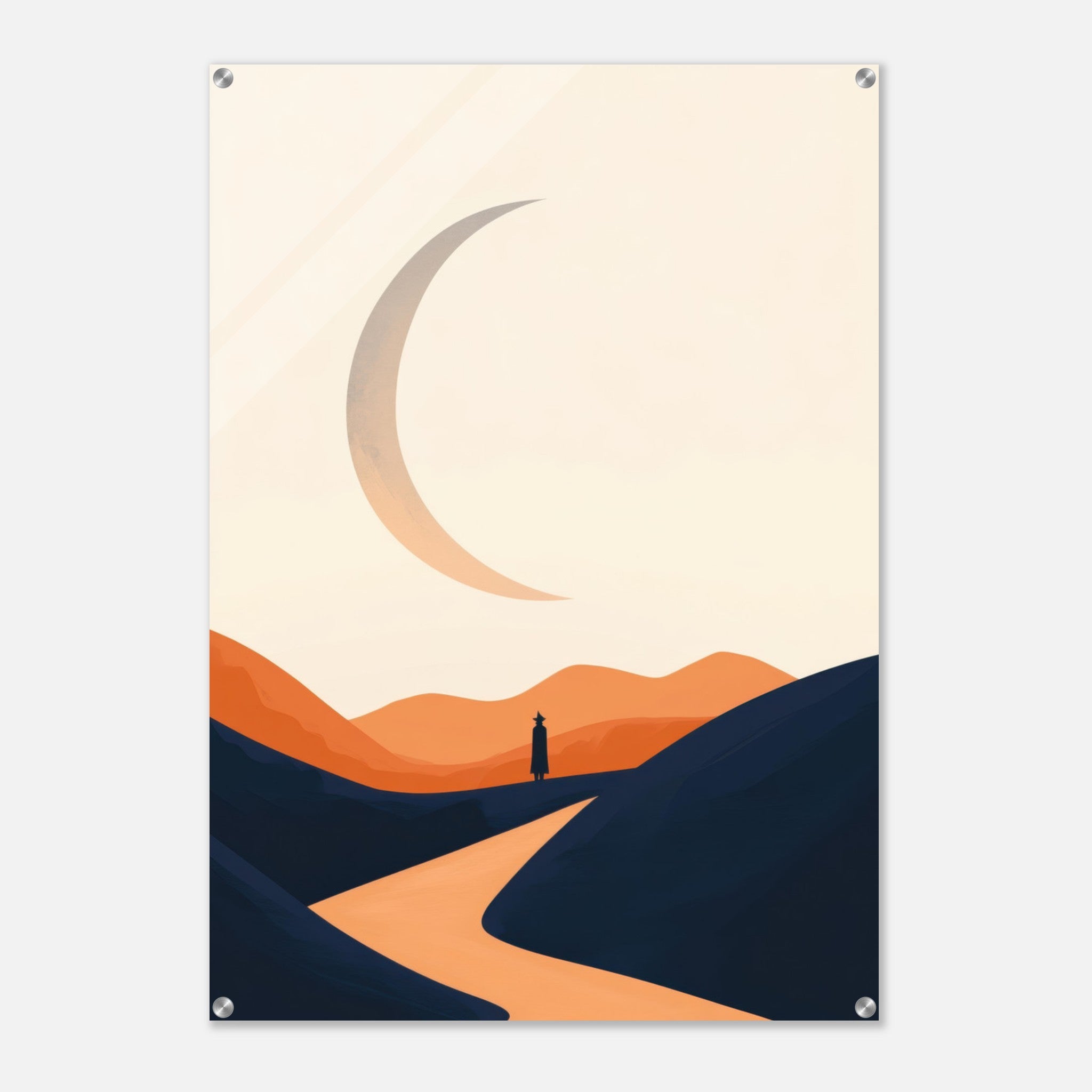 Acrylic Print Portrait - Minimalist Magical Landscape A sleek minimalist 4 - Shop Ai Art WebShop - Digital Art online Store