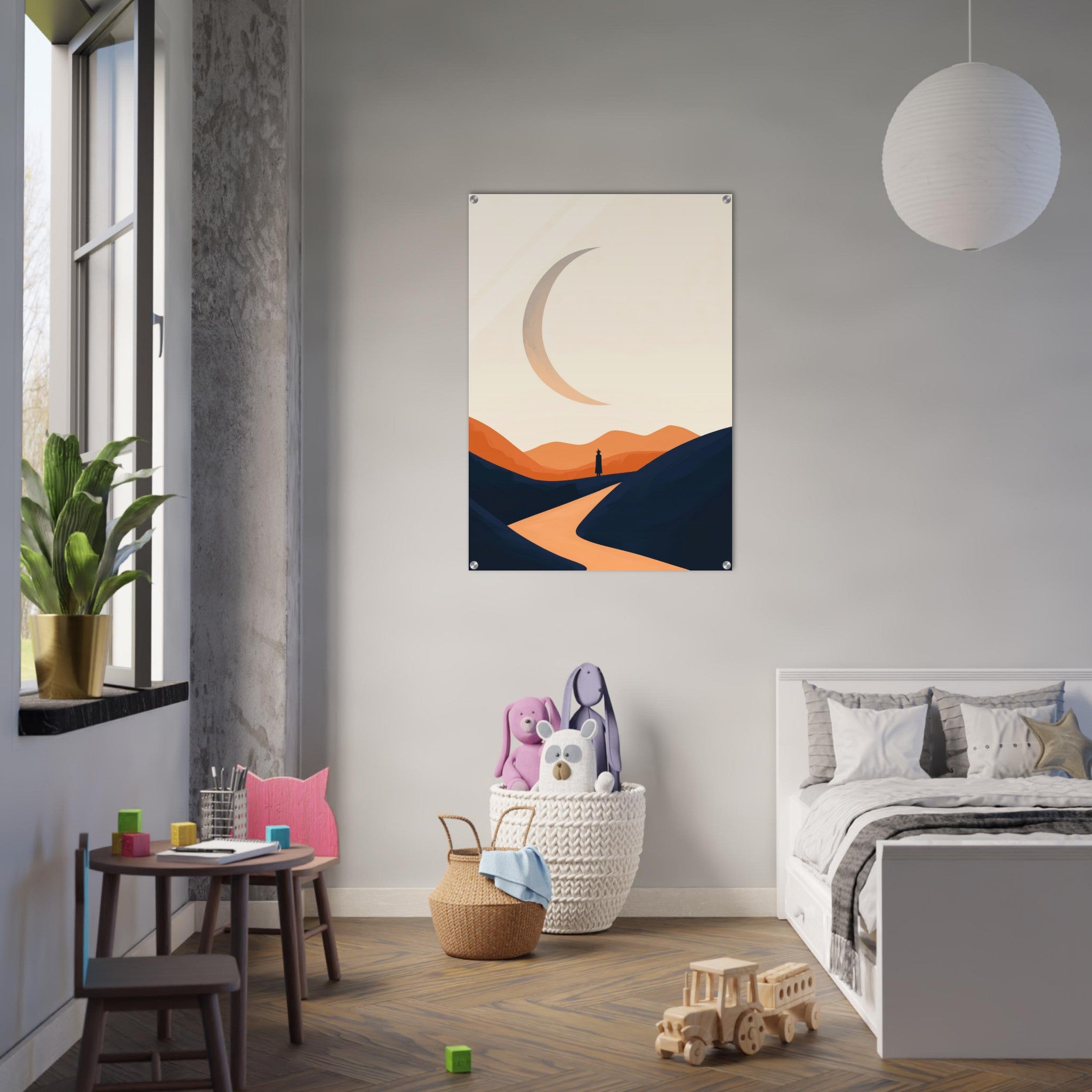 Acrylic Print Portrait - Minimalist Magical Landscape A sleek minimalist 4 - Shop Ai Art WebShop - Digital Art online Store