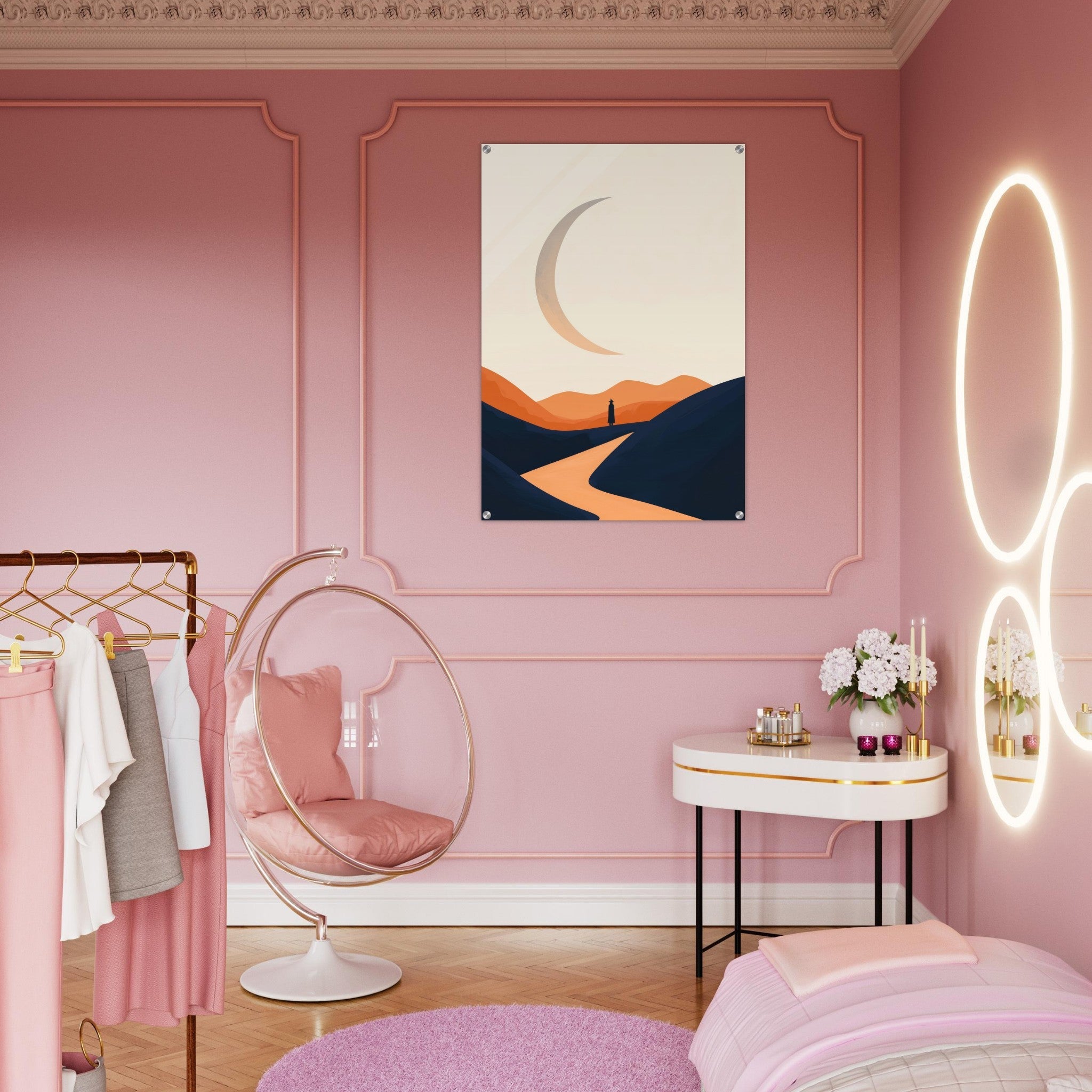 Acrylic Print Portrait - Minimalist Magical Landscape A sleek minimalist 4 - Shop Ai Art WebShop - Digital Art online Store