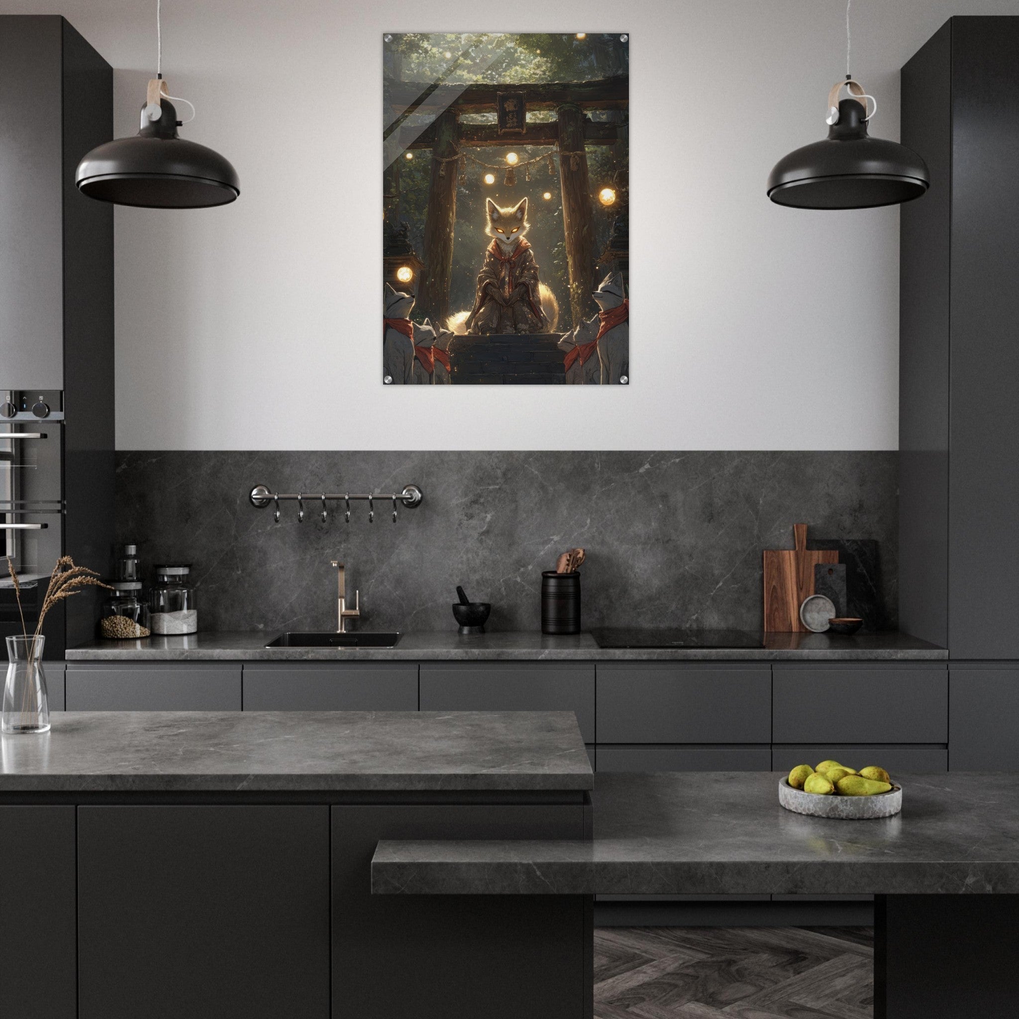 Acrylic Print Portrait - The Celestial Foxs Shrine Neo - Classical A nine - t - Shop Ai Art WebShop - Digital Art online Store