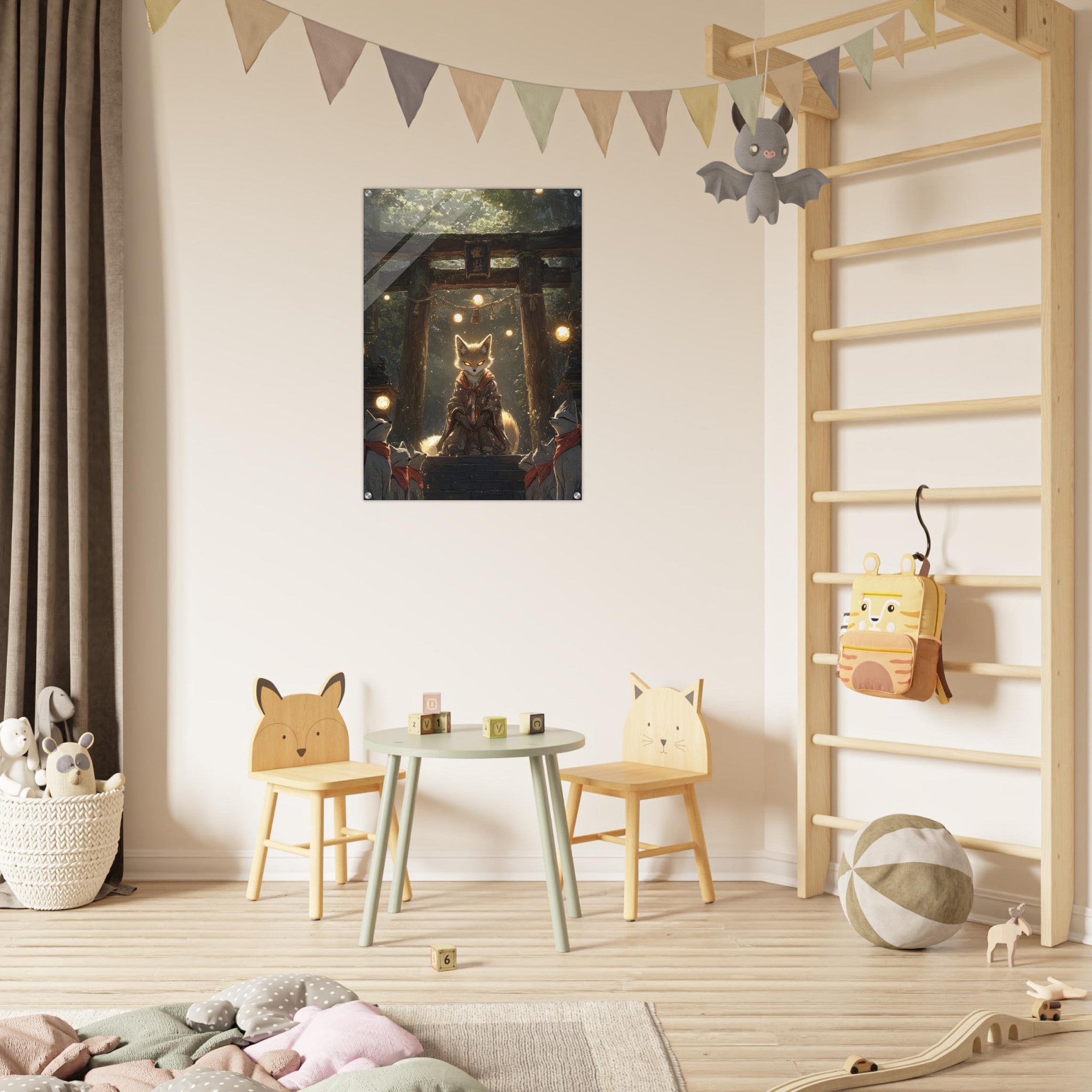 Acrylic Print Portrait - The Celestial Foxs Shrine Neo - Classical A nine - t - Shop Ai Art WebShop - Digital Art online Store