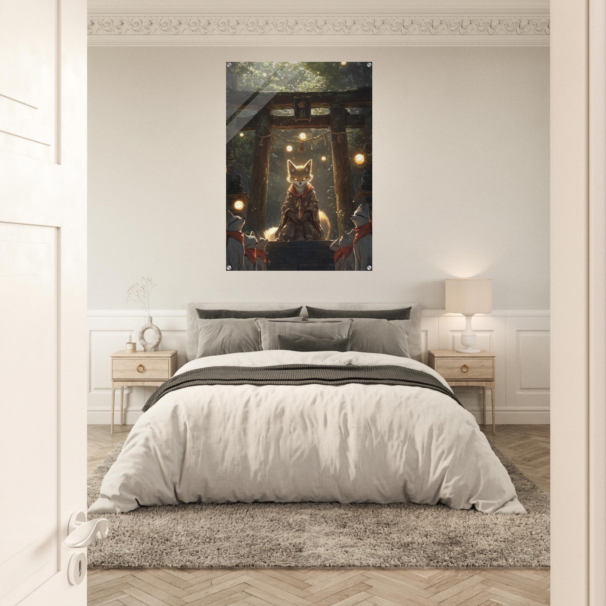 Acrylic Print Portrait - The Celestial Foxs Shrine Neo - Classical A nine - t - Shop Ai Art WebShop - Digital Art online Store