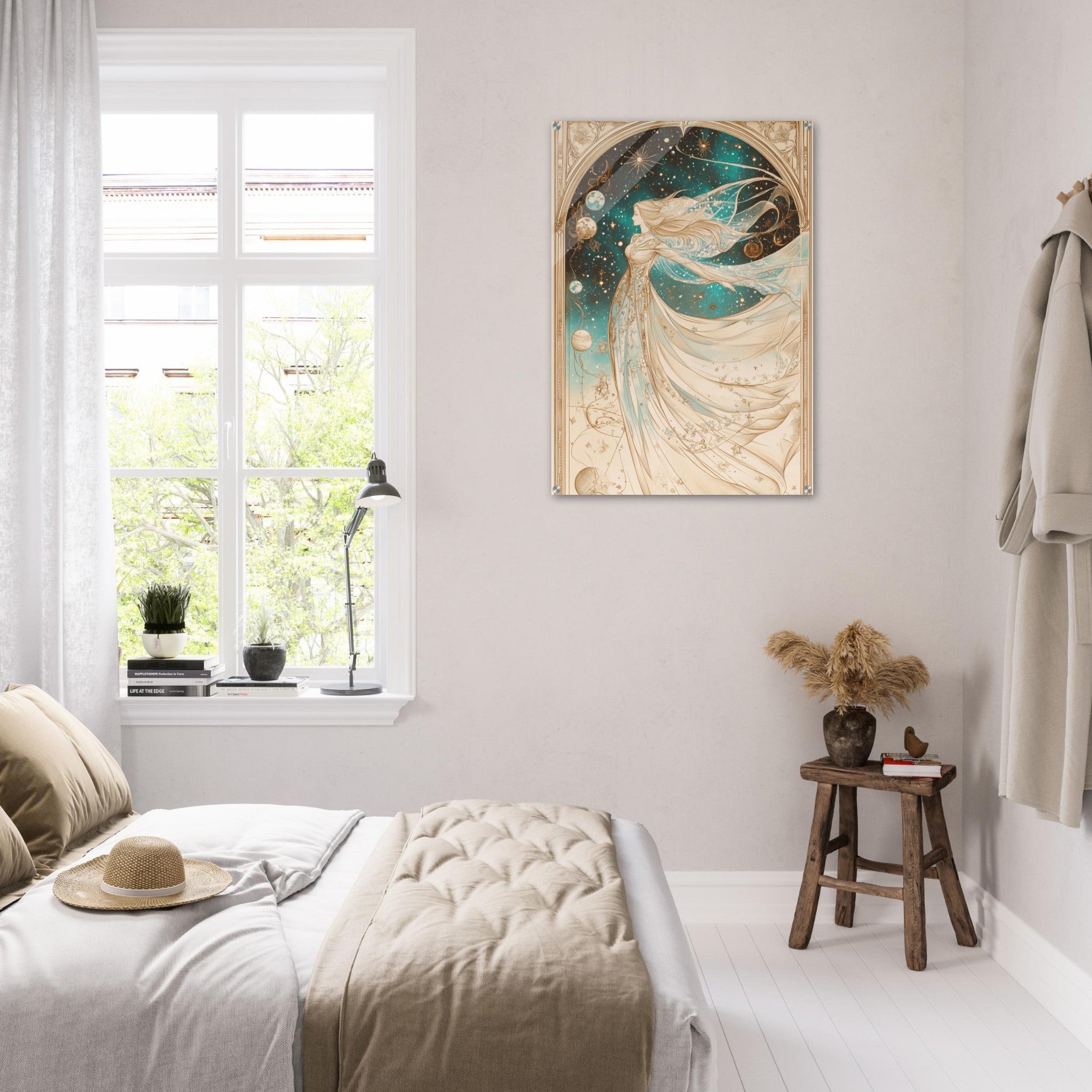 Acrylic Print Portrait - The Cosmic Muse A hand - drawn illustration 2 - Shop Ai Art WebShop - Digital Art online Store