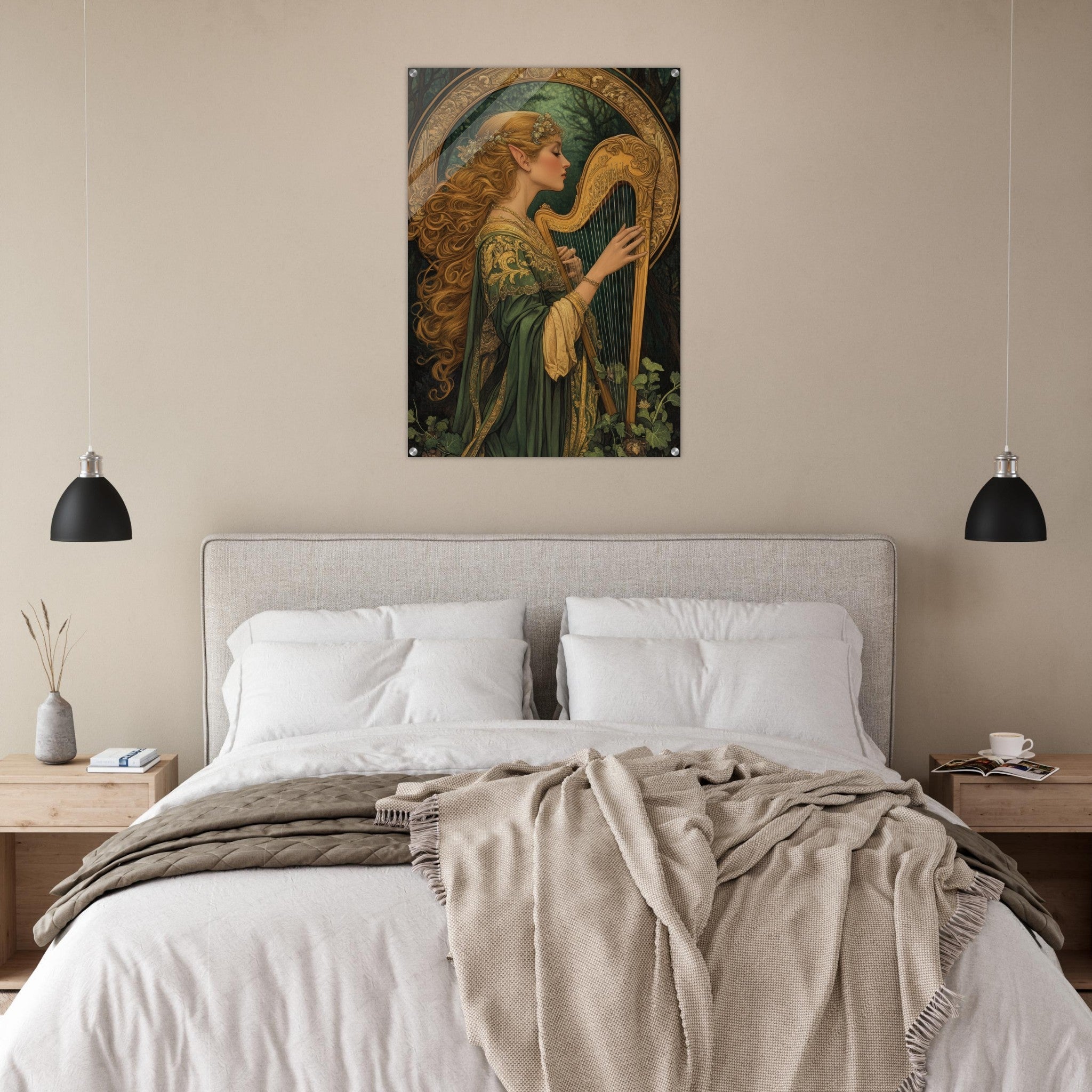 Acrylic Print Portrait - The Enchanted Minstrel of the Fae Court Art You 4 - Shop Ai Art WebShop - Digital Art online Store