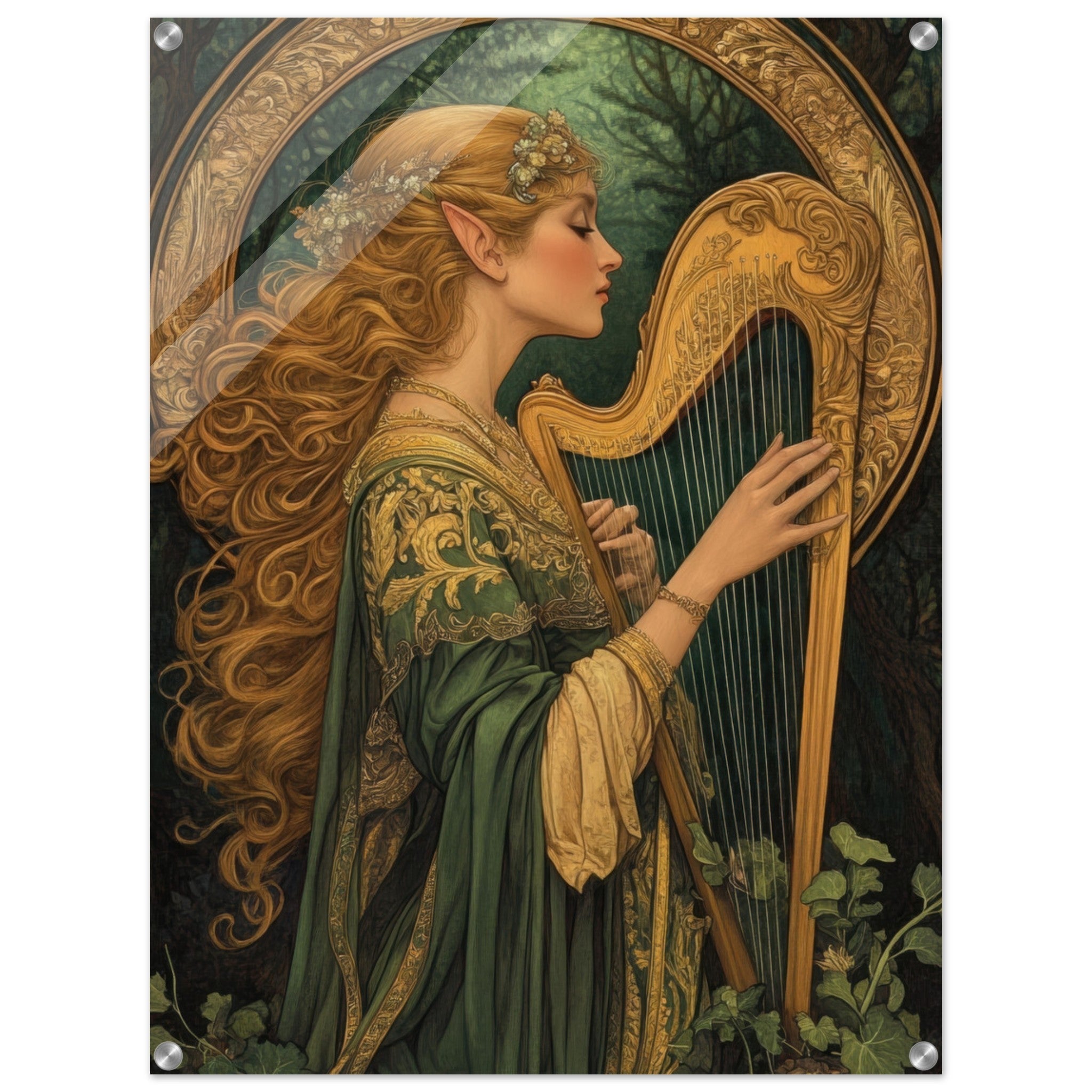 Acrylic Print Portrait - The Enchanted Minstrel of the Fae Court Art You 4 - Shop Ai Art WebShop - Digital Art online Store