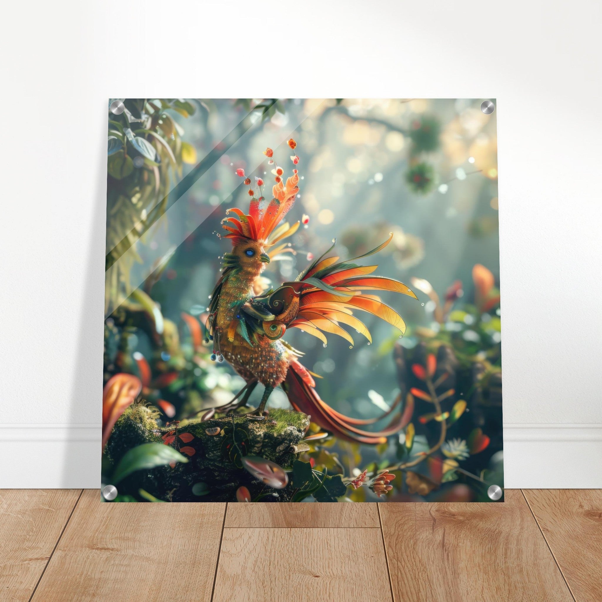 Acrylic Print Square - Amazing fantasy world with fantasy creatures 55m birds 6 - Shop Ai Art WebShop - Digital Art online Store
