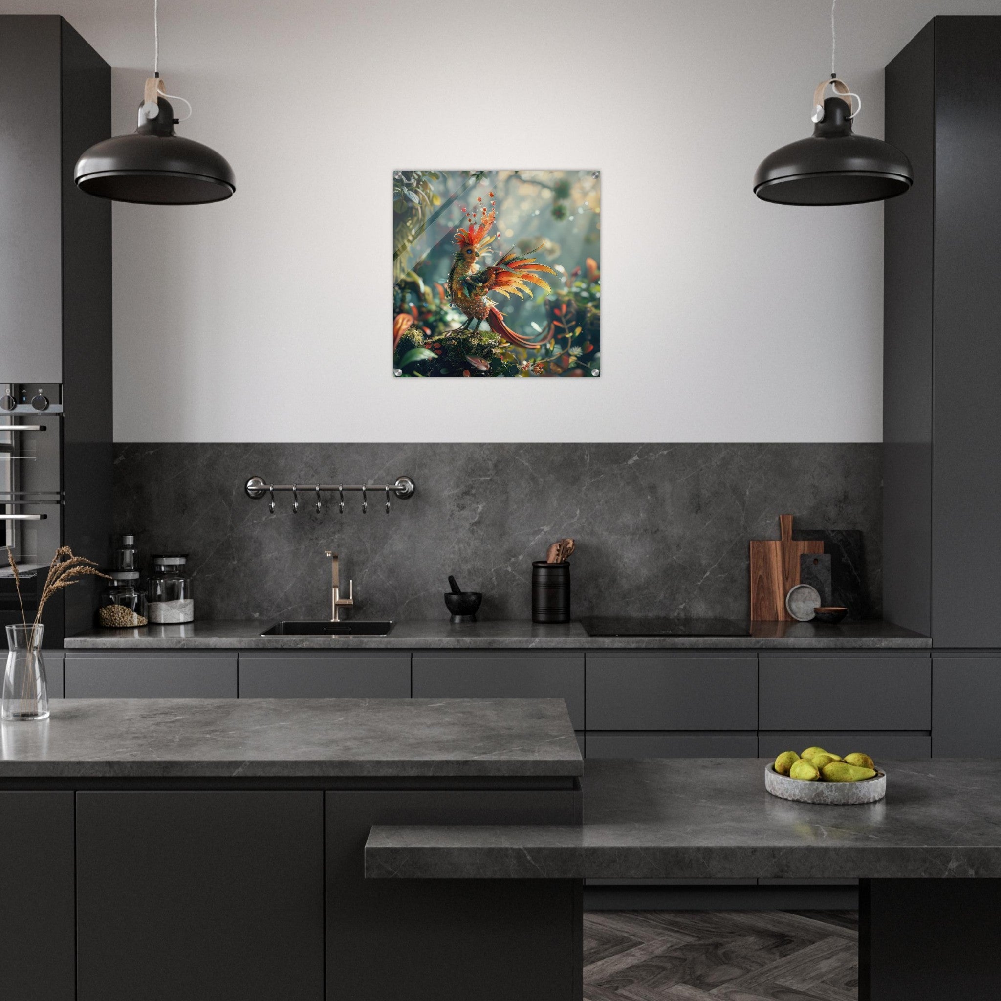 Acrylic Print Square - Amazing fantasy world with fantasy creatures 55m birds 6 - Shop Ai Art WebShop - Digital Art online Store