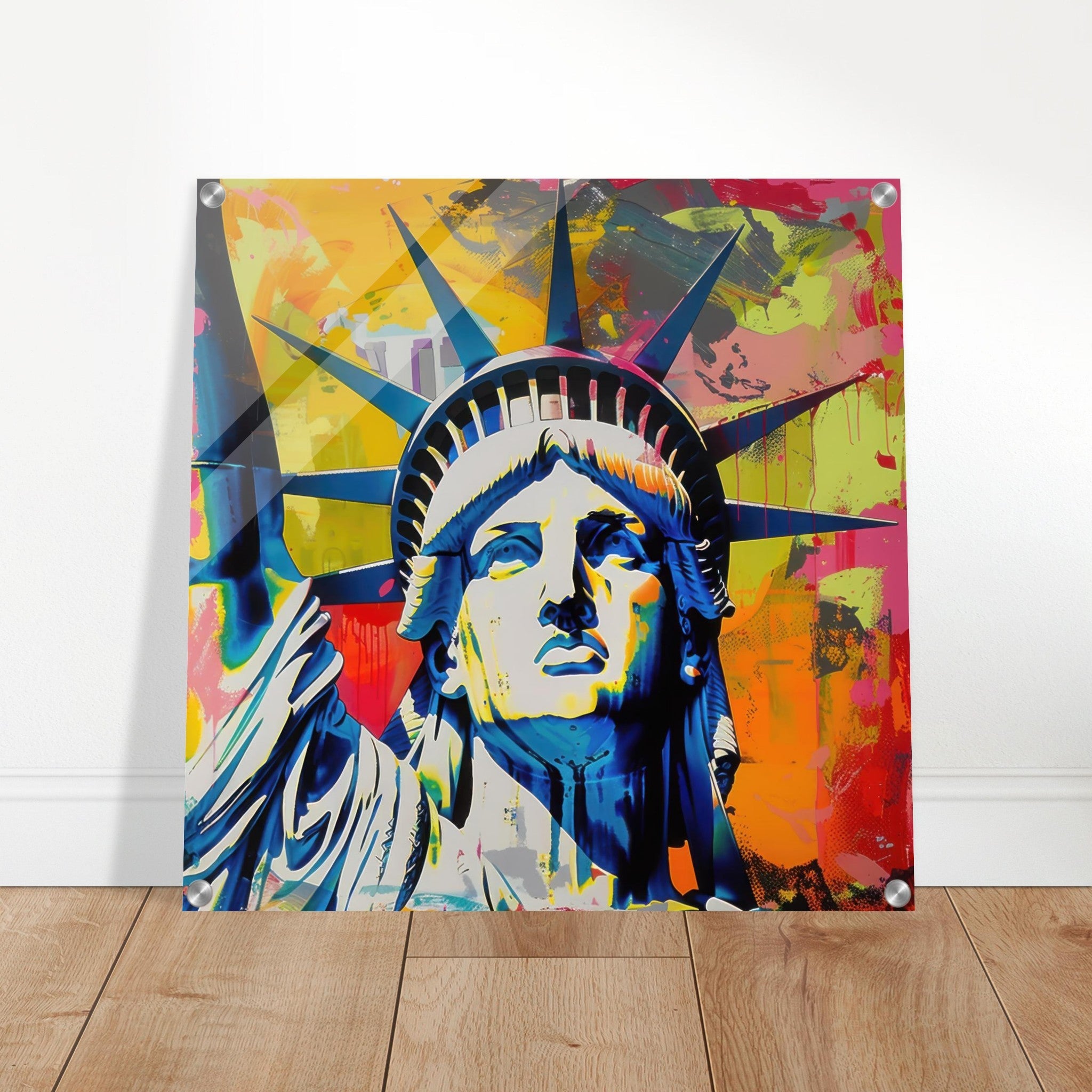 Acrylic Print Square - American pop art abstract art style - Shop Ai Art WebShop - Digital Art online Store