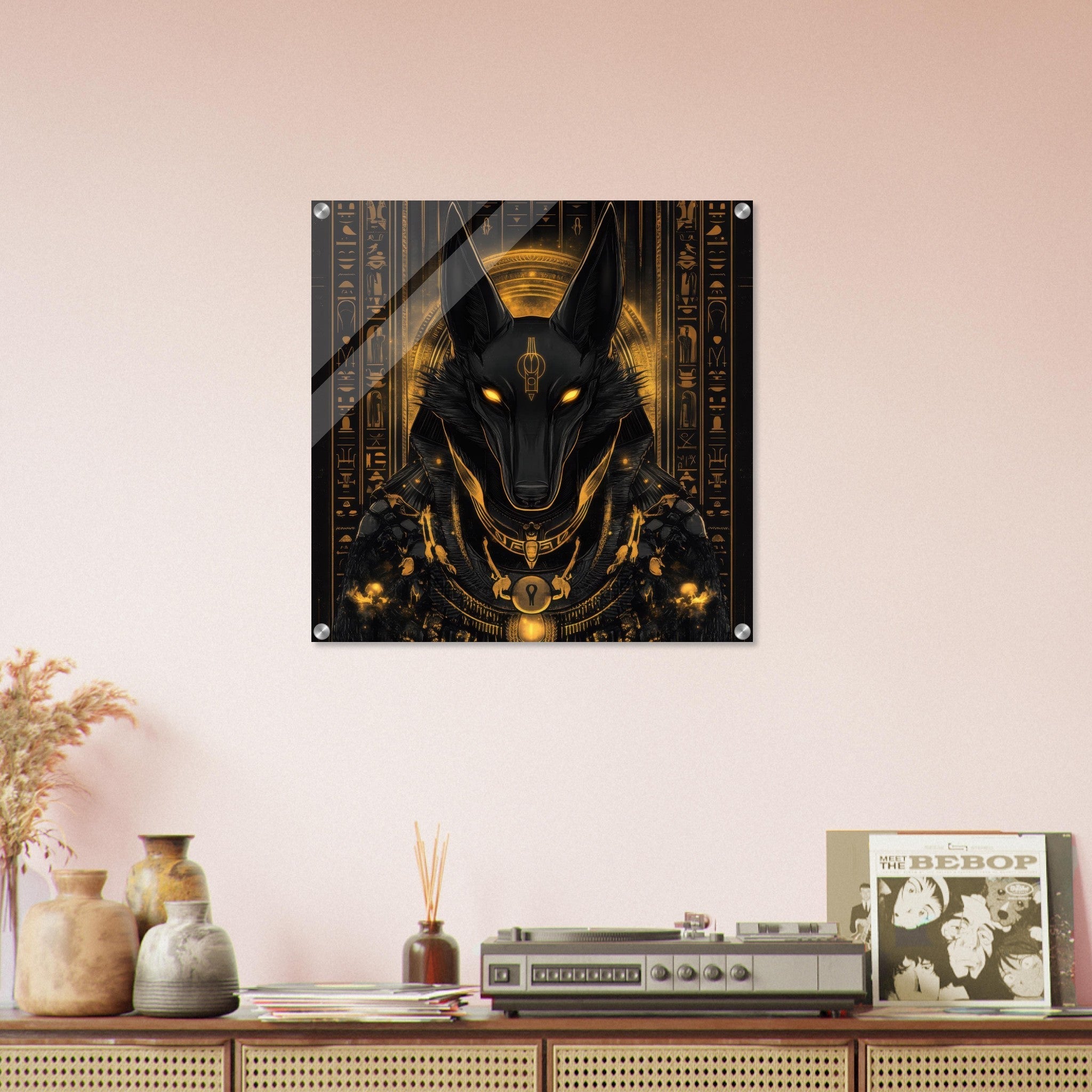 Acrylic Print Square - Anubis Guiding Souls 3 - Shop Ai Art WebShop - Digital Art online Store