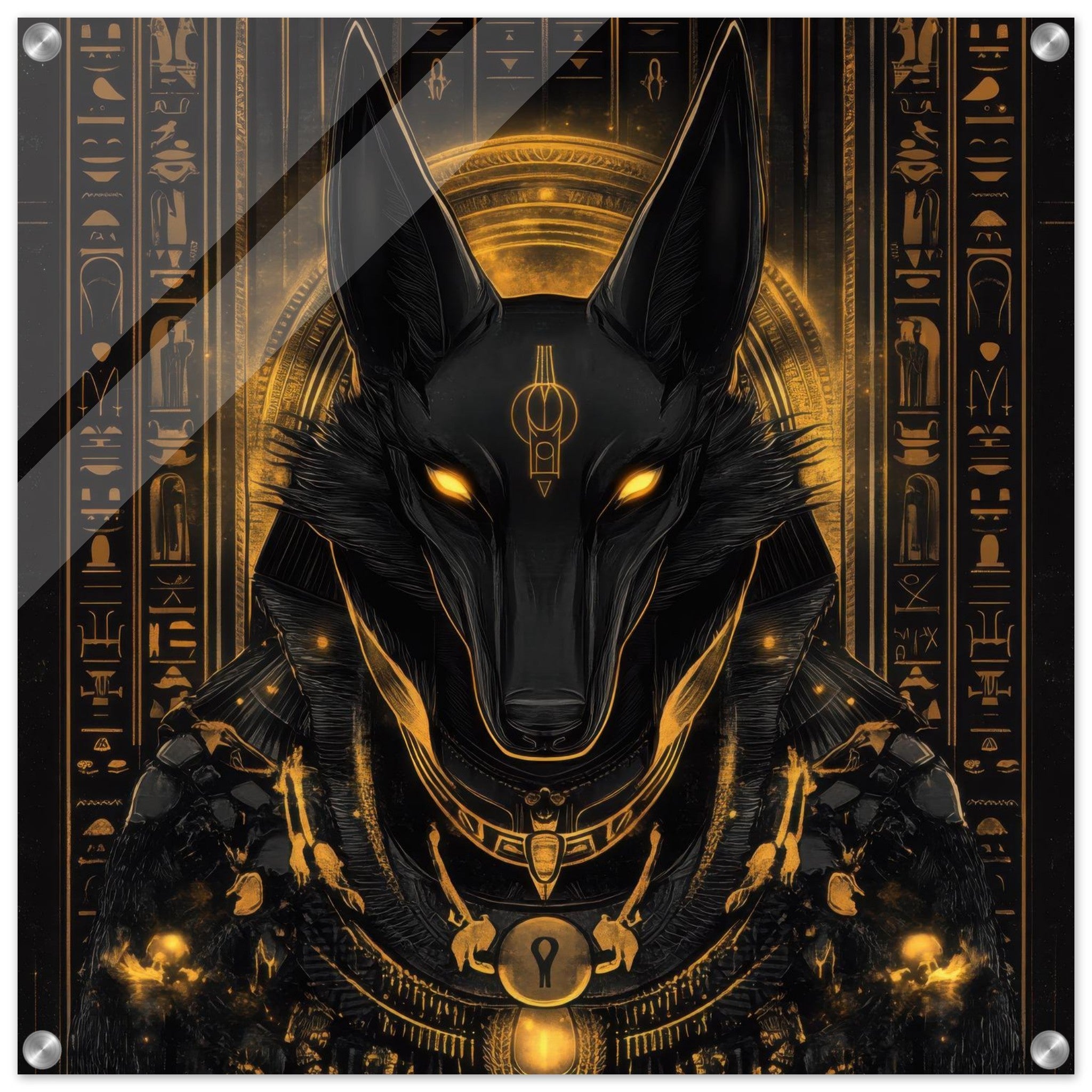 Acrylic Print Square - Anubis Guiding Souls 3 - Shop Ai Art WebShop - Digital Art online Store